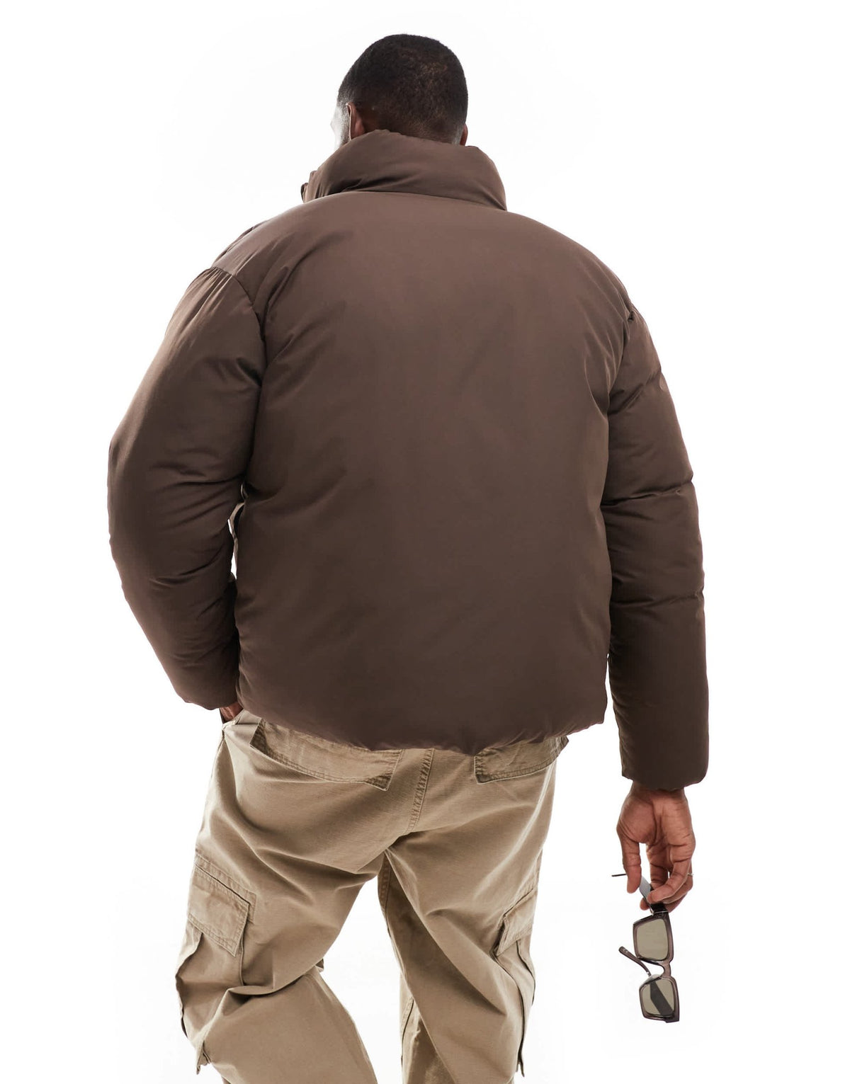 ADPT cropped puffer jacket in chocolate brown - ASOS Sample Sale