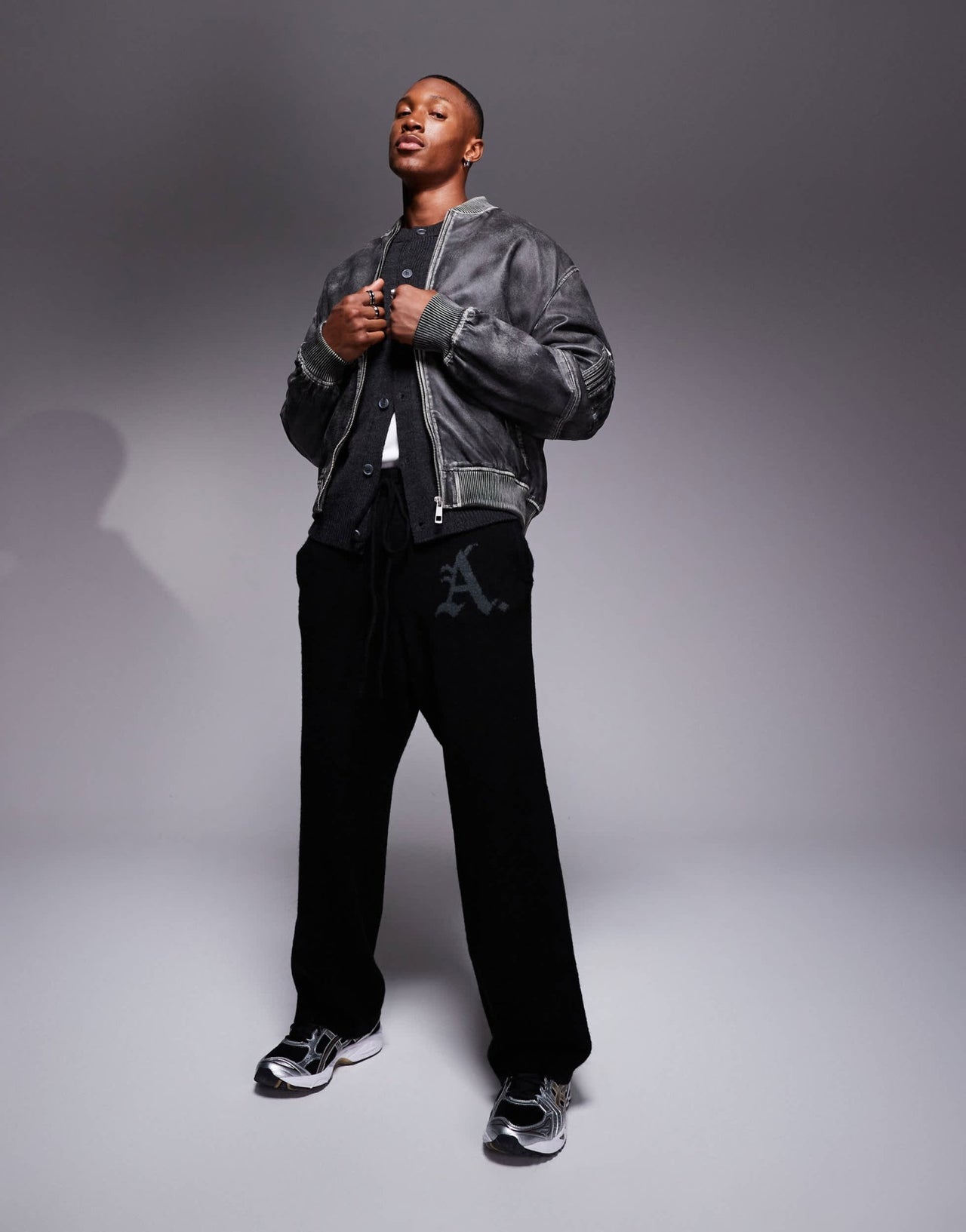 ADPT knitted loose fit jogger in black - ASOS Sample Sale