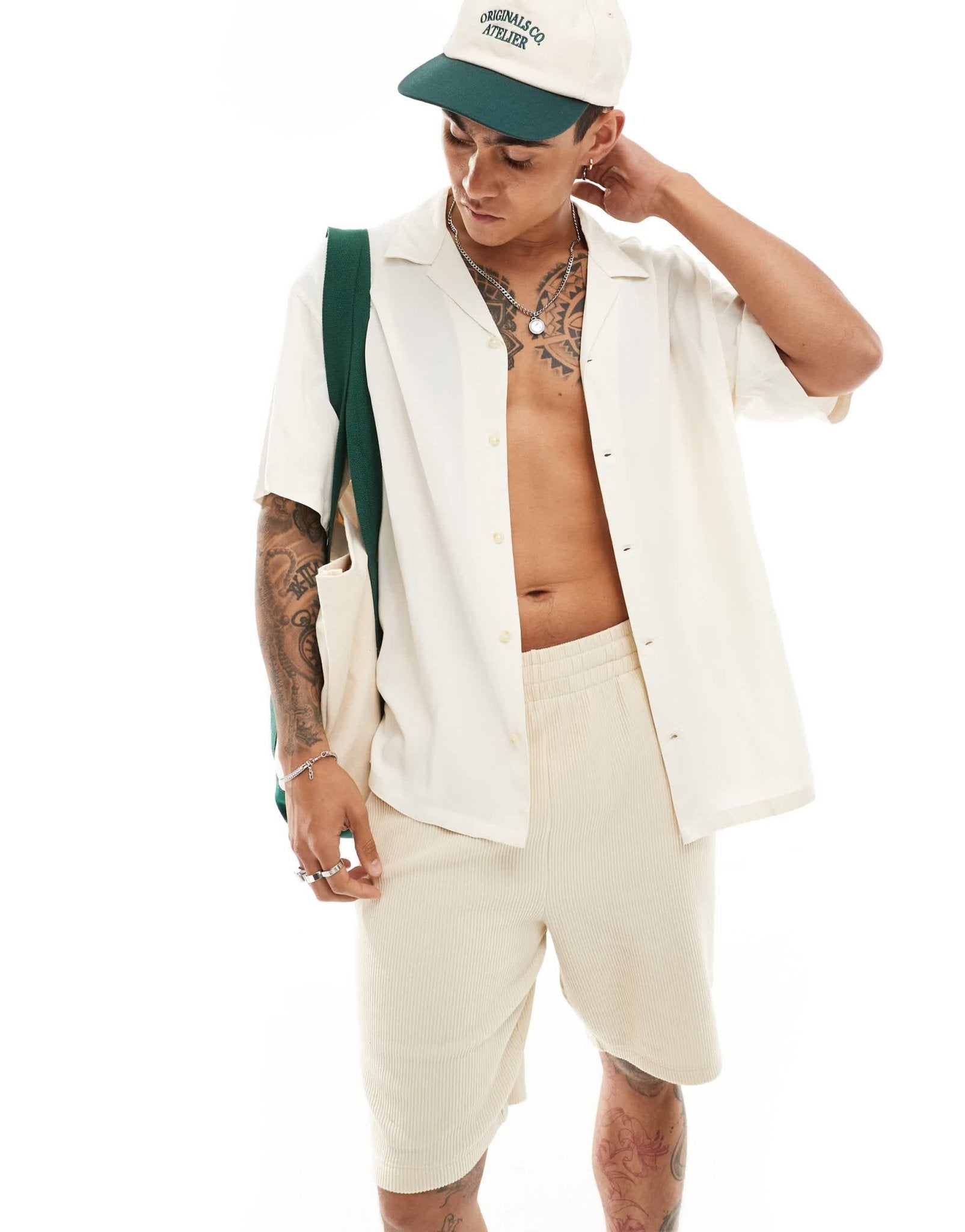 ADPT oversized revere collar shirt in white - ASOS Sample Sale