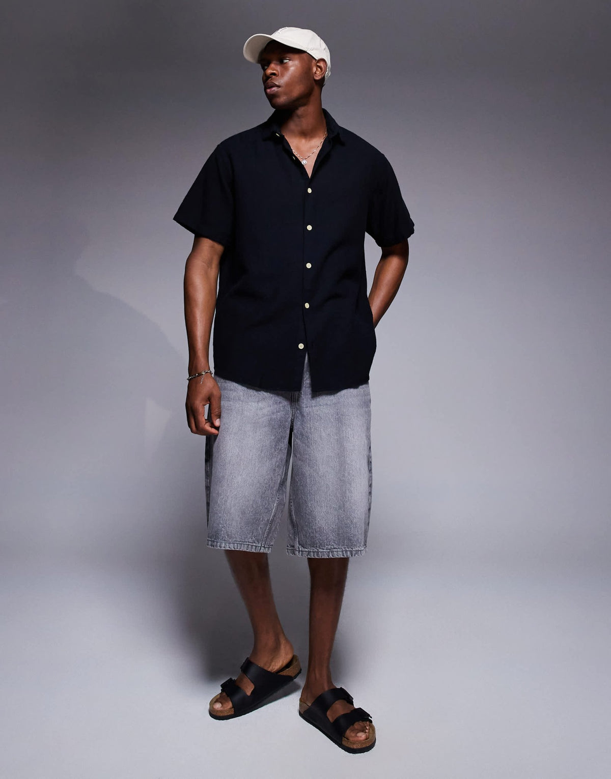 ADPT oversized short sleeve shirt in black - ASOS Sample Sale