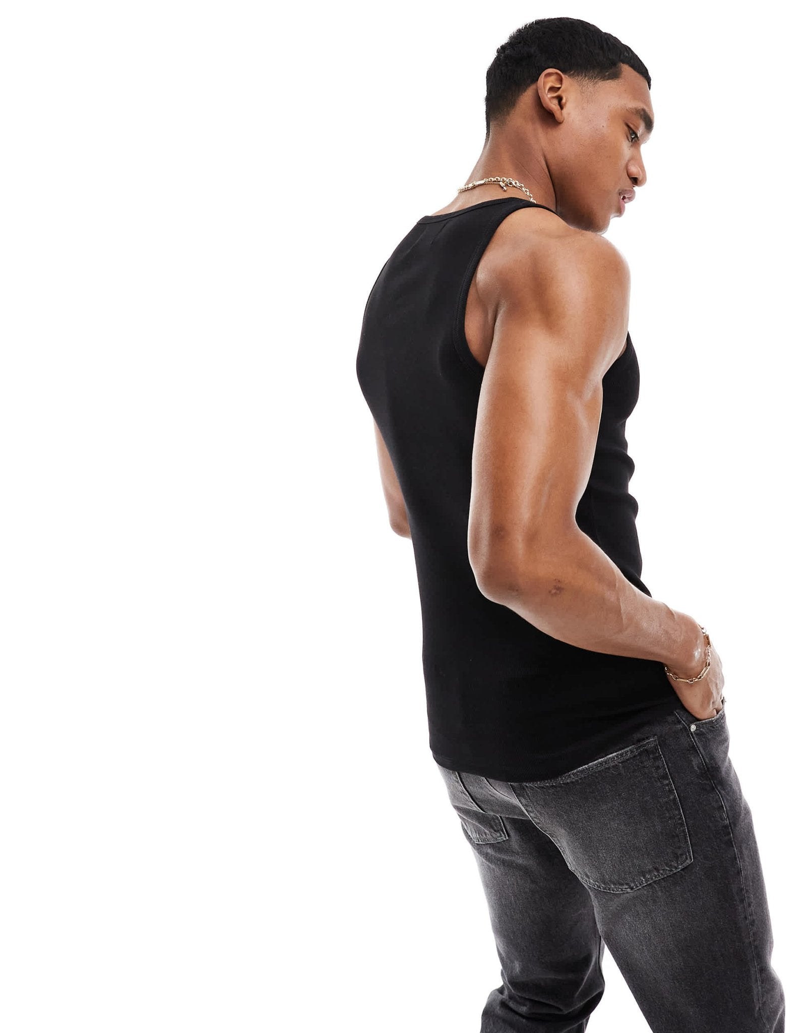 ADPT ribbed vest in black - ASOS Sample Sale