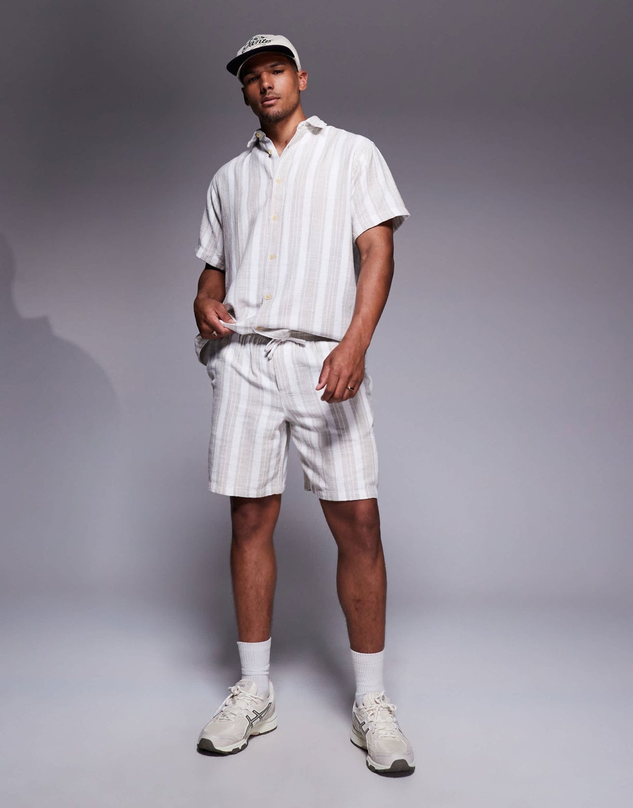 ADPT texture shorts in cream stripe - ASOS Sample Sale