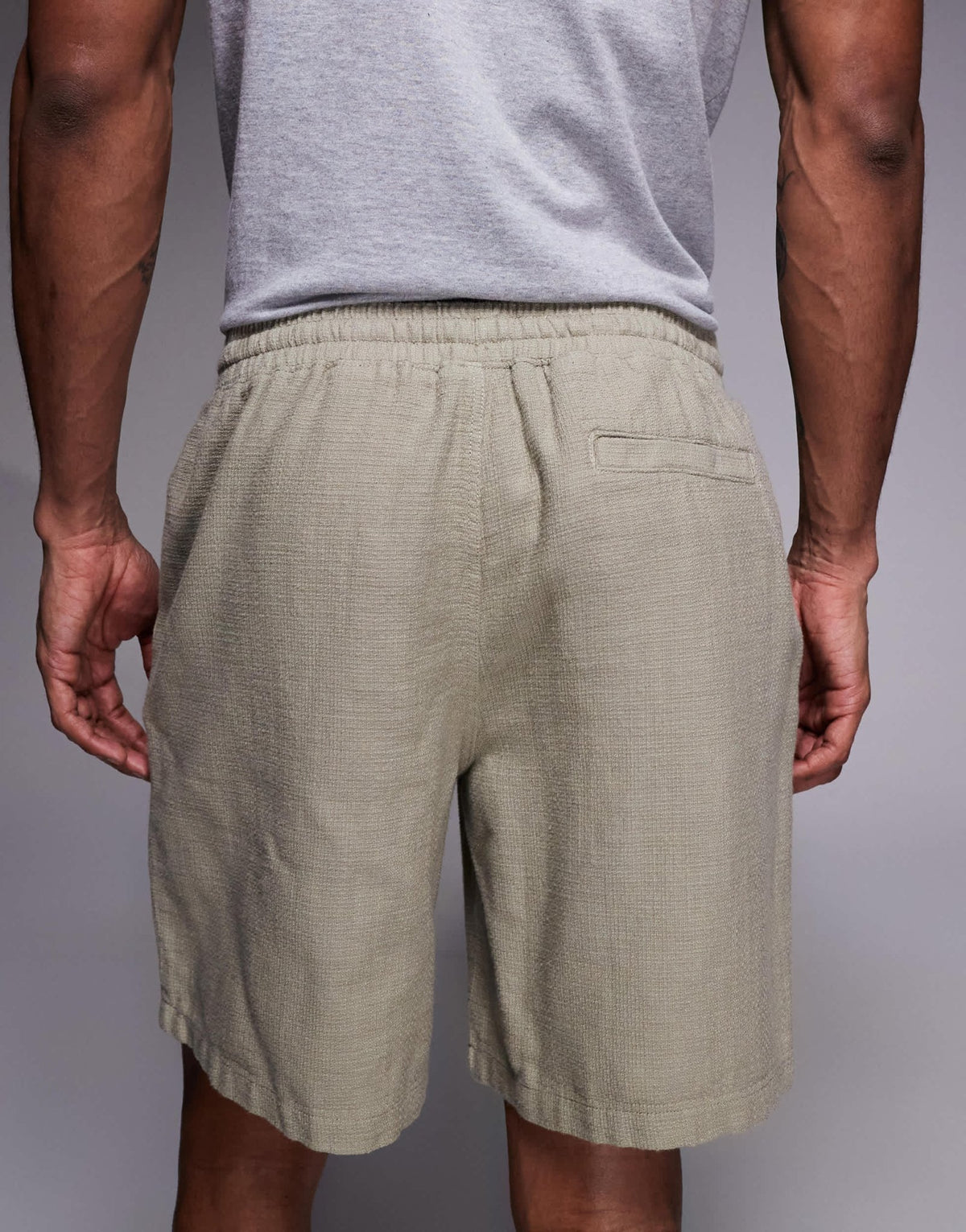ADPT texture shorts in khaki - ASOS Sample Sale