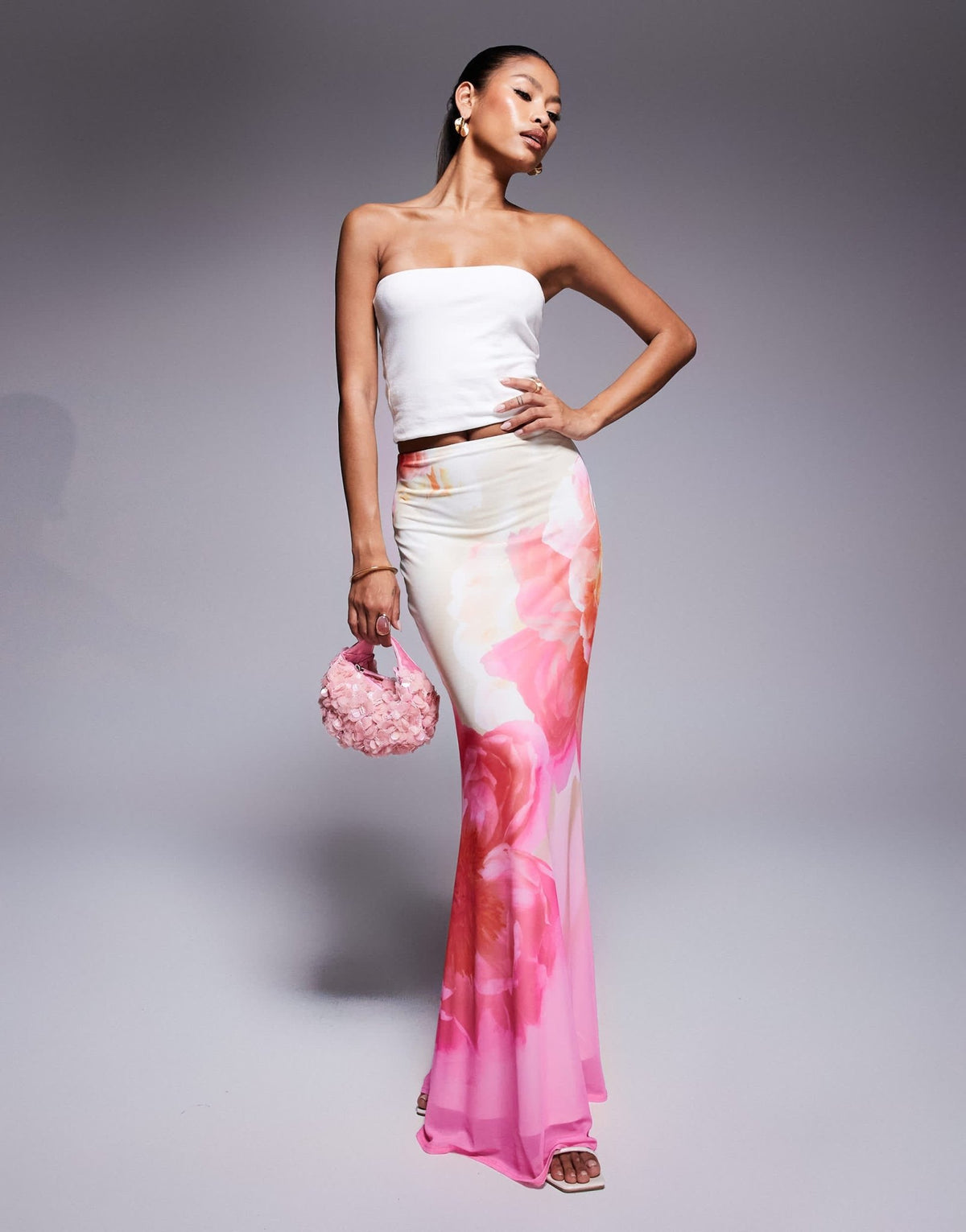 AFRM maxi skirt in ombre pink floral - ASOS Sample Sale