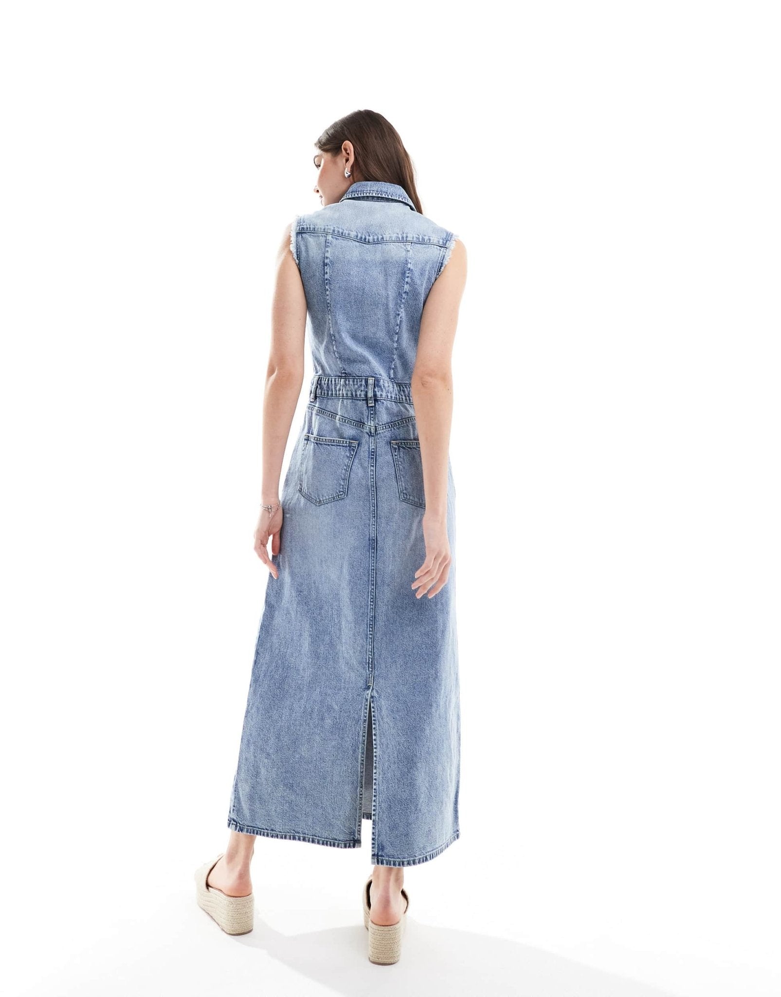 AllSaints Blair denim maxi dress in indigo - ASOS Sample Sale