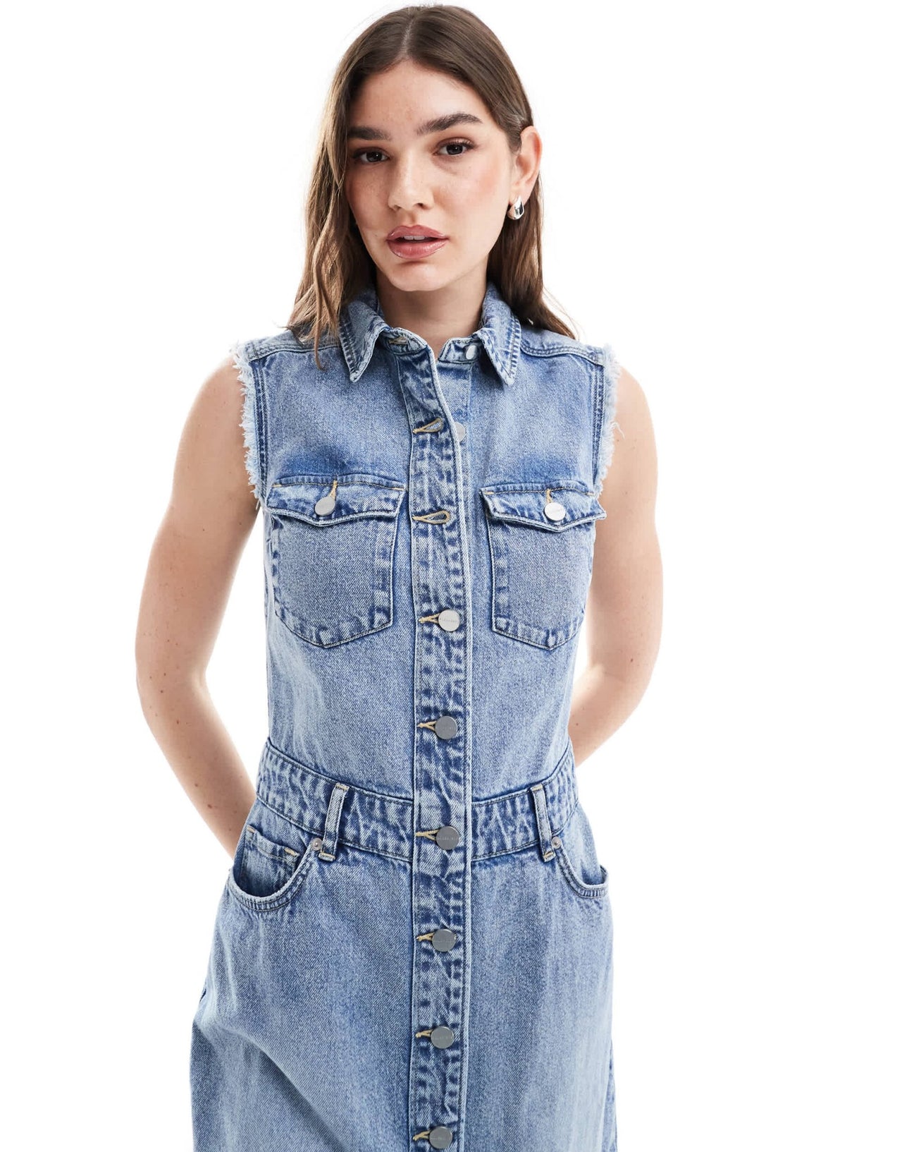AllSaints Blair denim maxi dress in indigo - ASOS Sample Sale