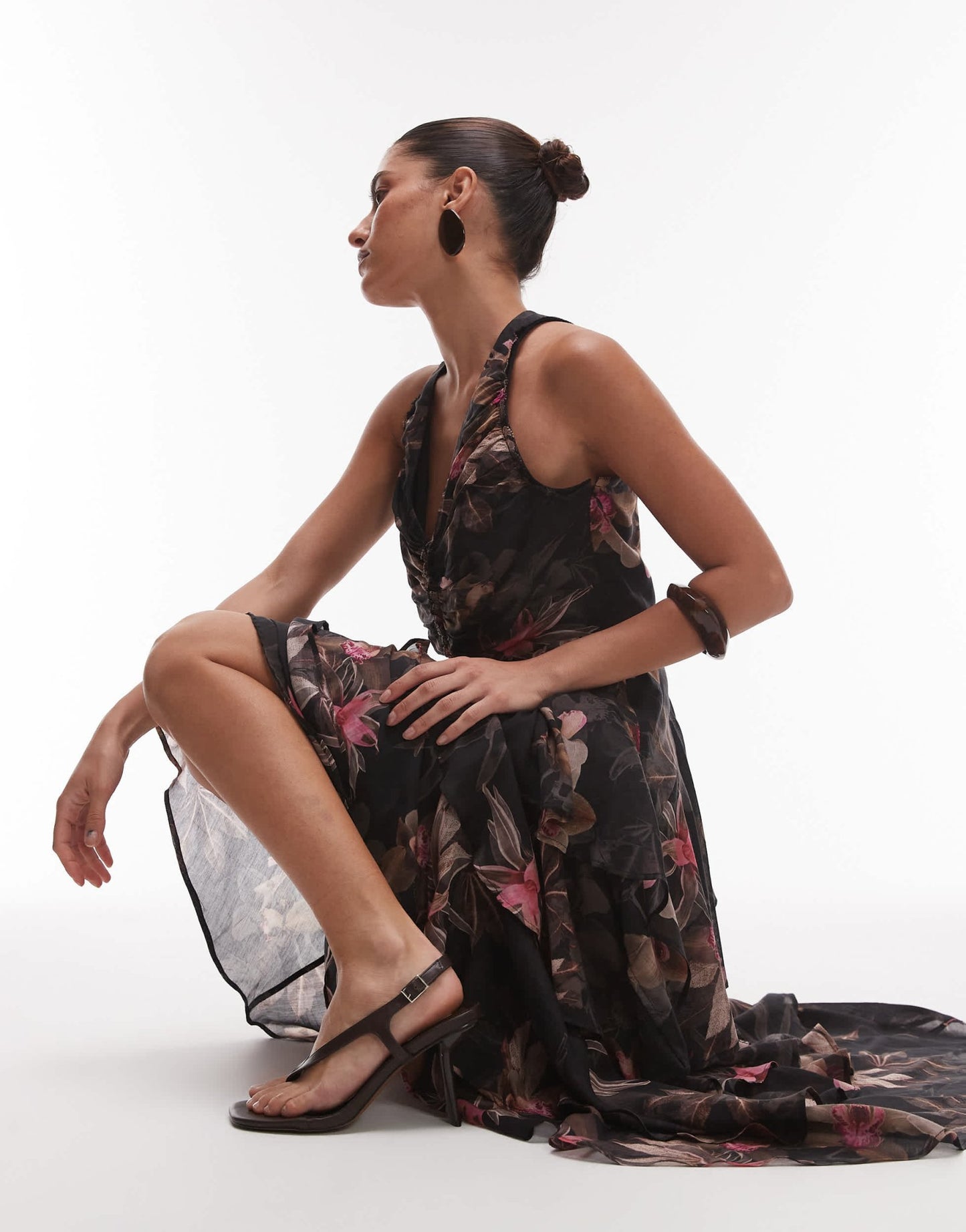 Allsaints cali dress in adena black - ASOS Sample Sale