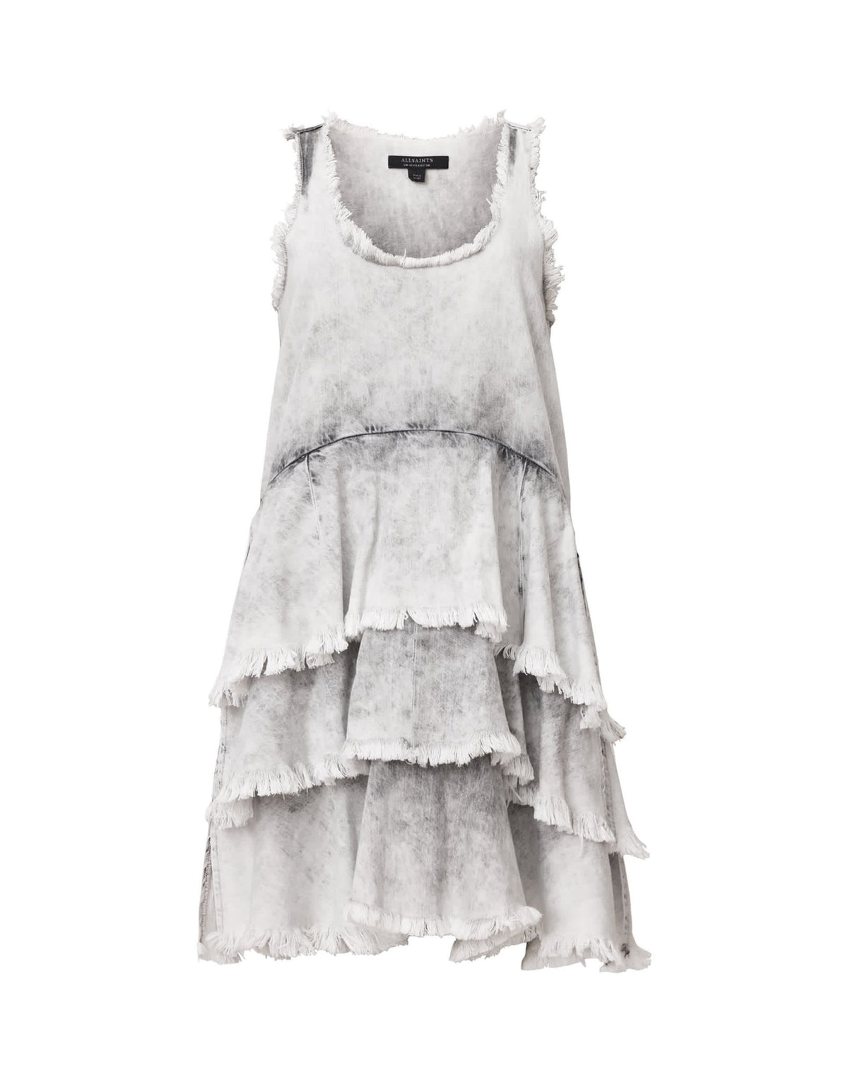 Allsaints cavarly mini dress in denim grey - ASOS Sample Sale