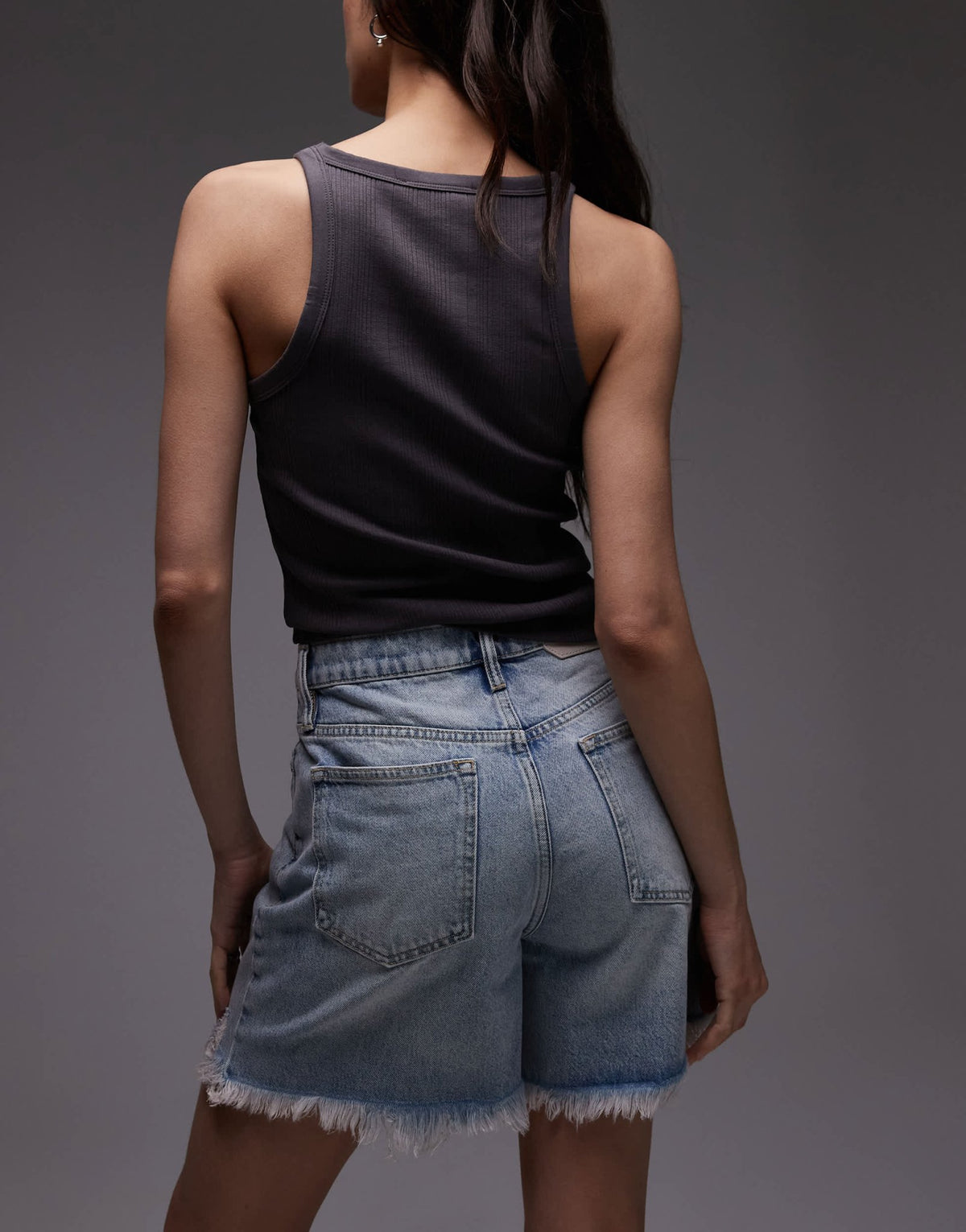 Allsaints doris denim short in light indigo - ASOS Sample Sale