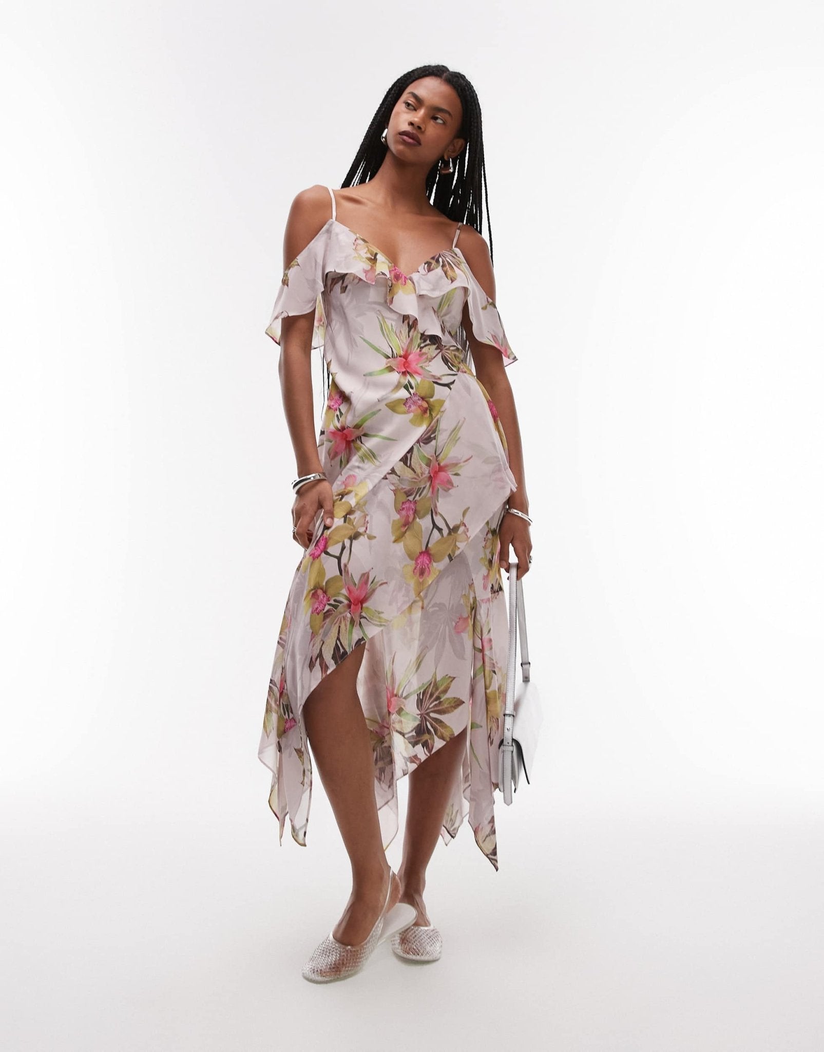 Allsaints Grace dress in adena soft pink - PINK - ASOS Sample Sale