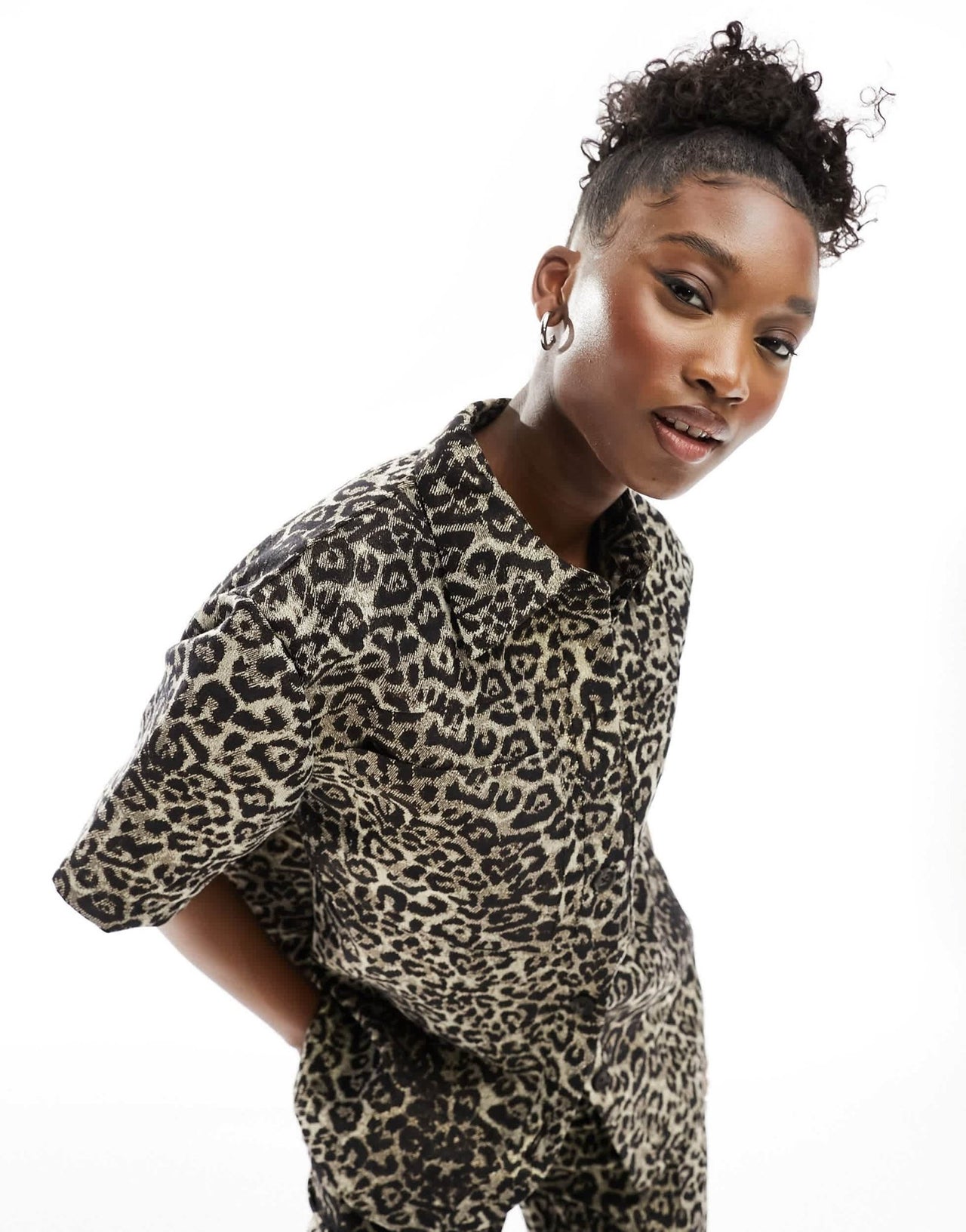 AllSaints Jemi Leppo short sleeve shirt in leopard print - ASOS Sample Sale