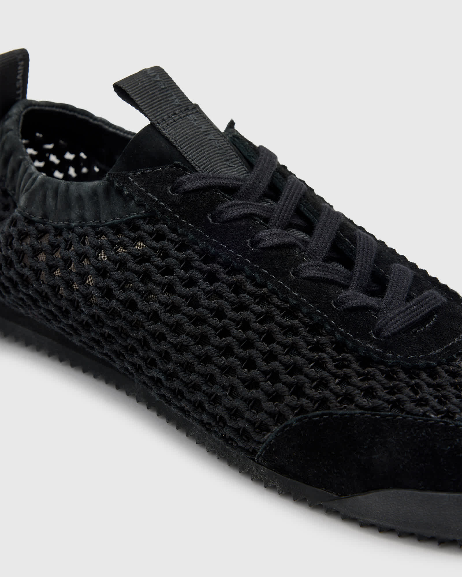 AllSaints Kenny leather woven trainers in black - ASOS Sample Sale
