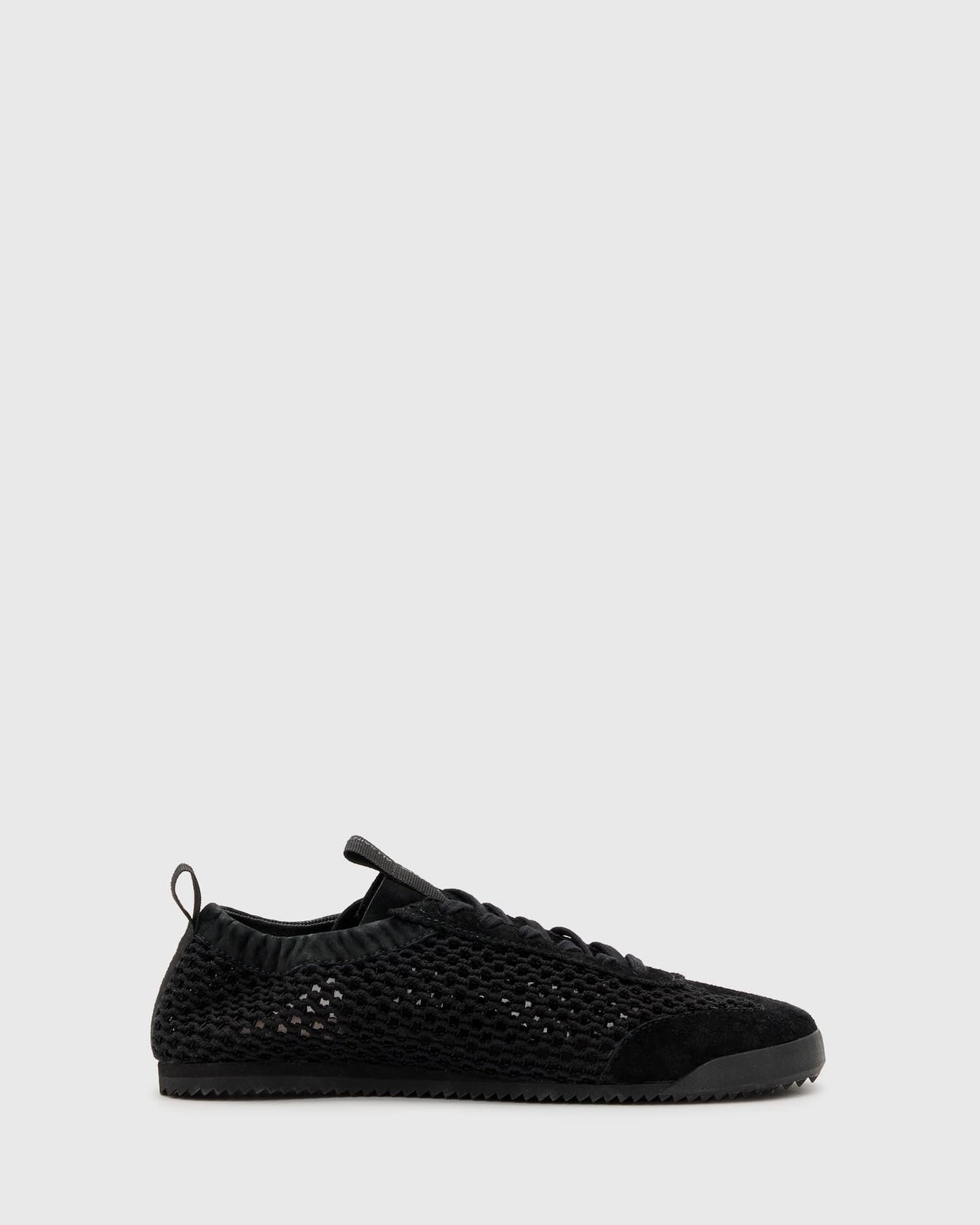 AllSaints Kenny leather woven trainers in black - ASOS Sample Sale