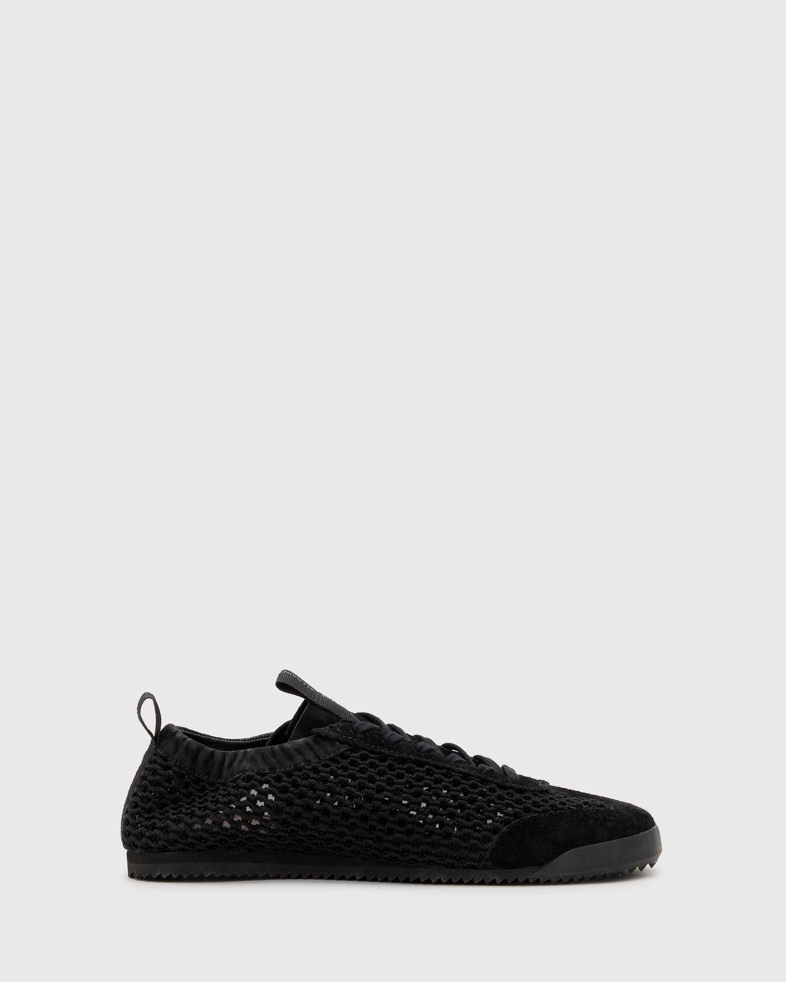 AllSaints Kenny leather woven trainers in black - ASOS Sample Sale