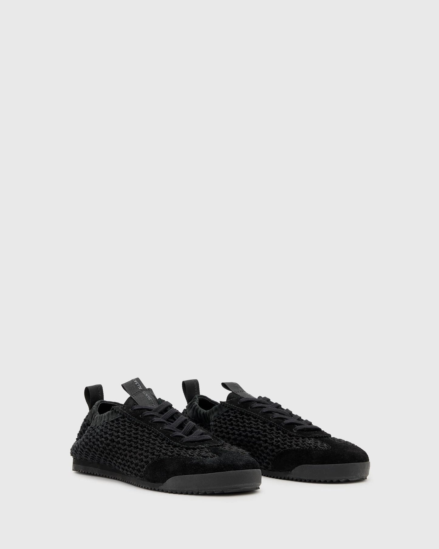 AllSaints Kenny leather woven trainers in black - ASOS Sample Sale