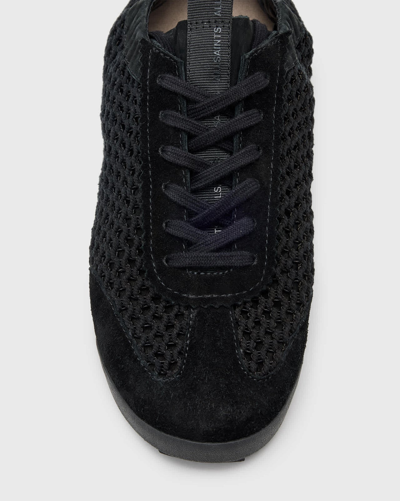AllSaints Kenny leather woven trainers in black - ASOS Sample Sale