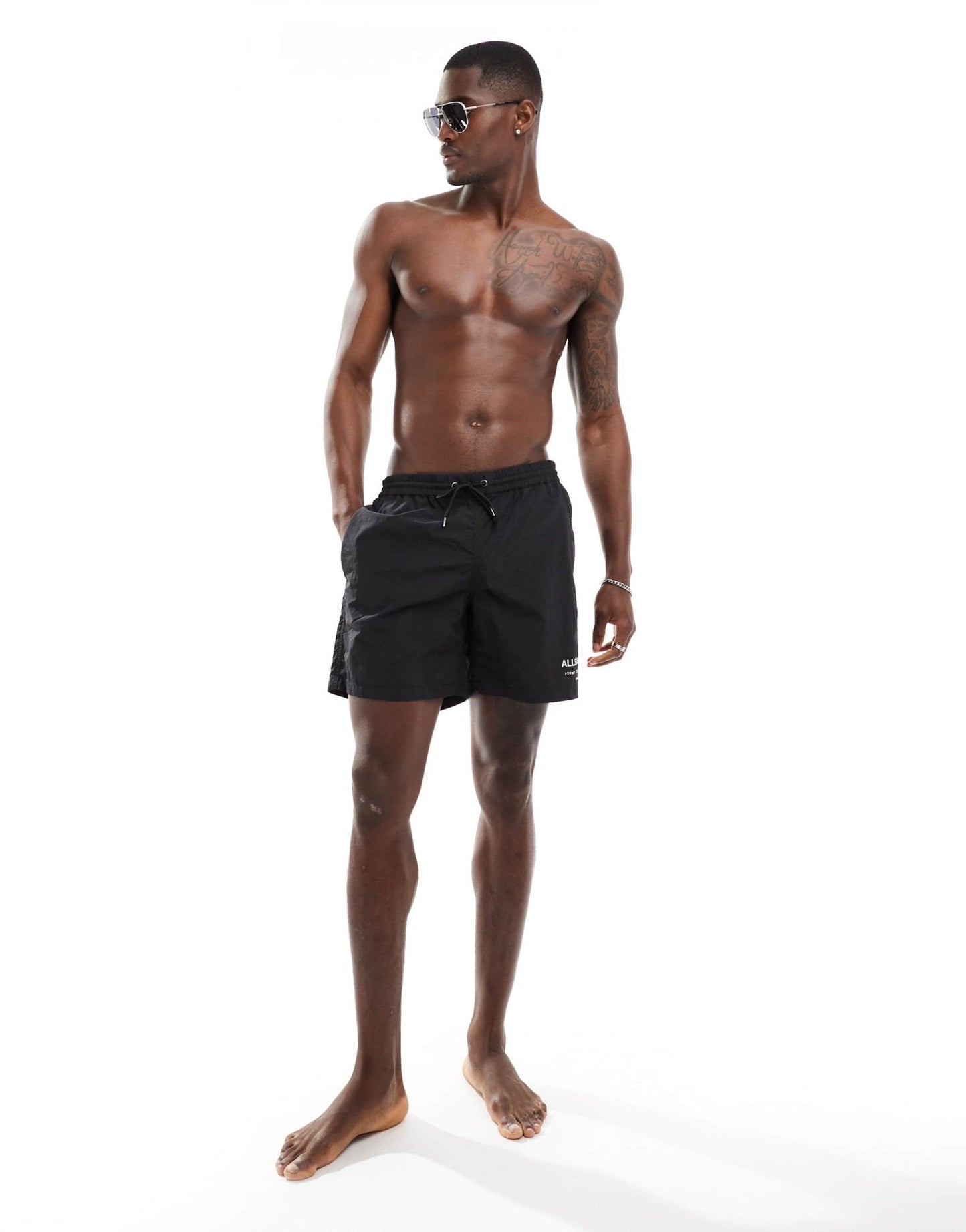AllSaints Lani 2-pack swimshorts in black - ASOS Sample Sale
