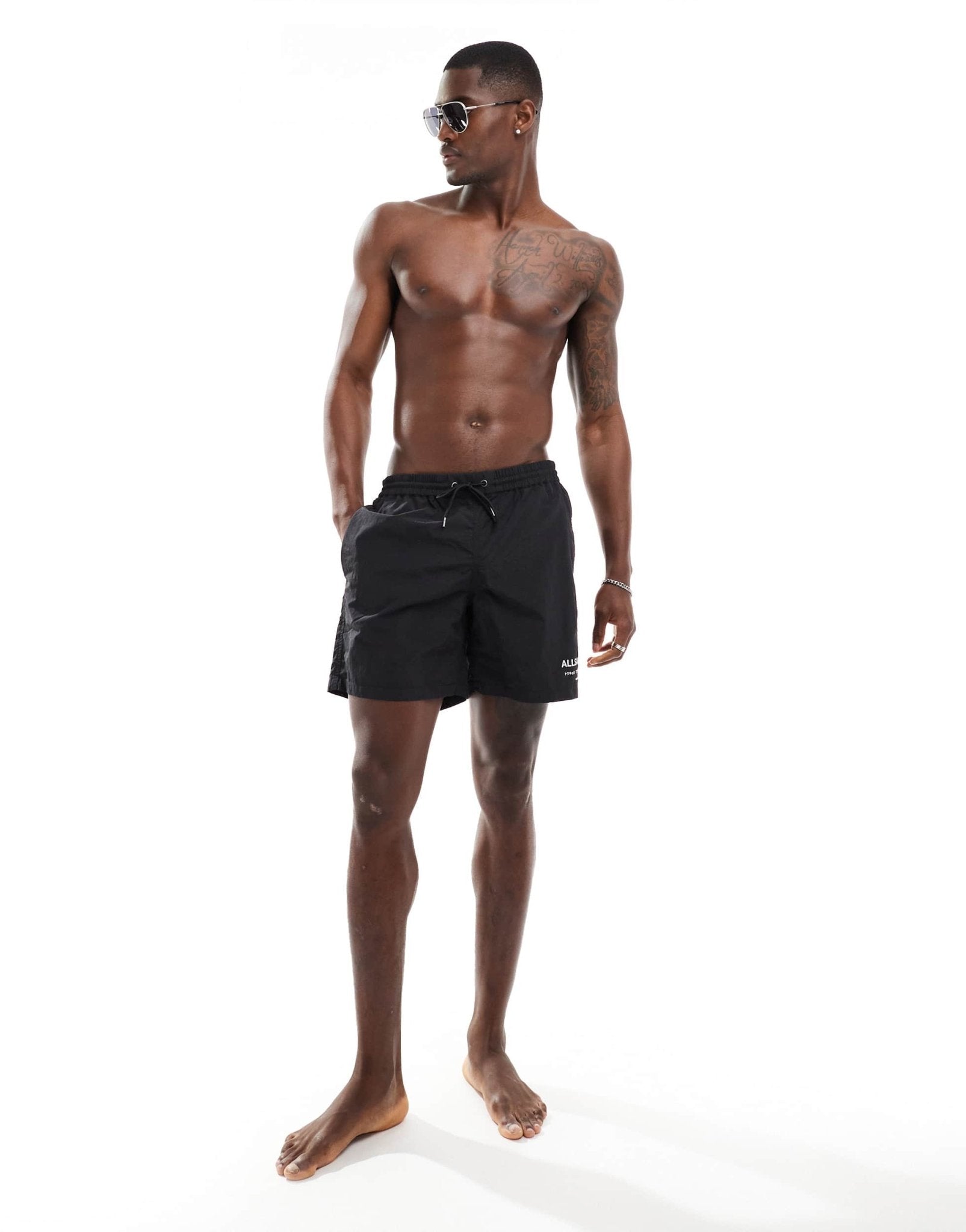 AllSaints Lani 2-pack swimshorts in black - ASOS Sample Sale