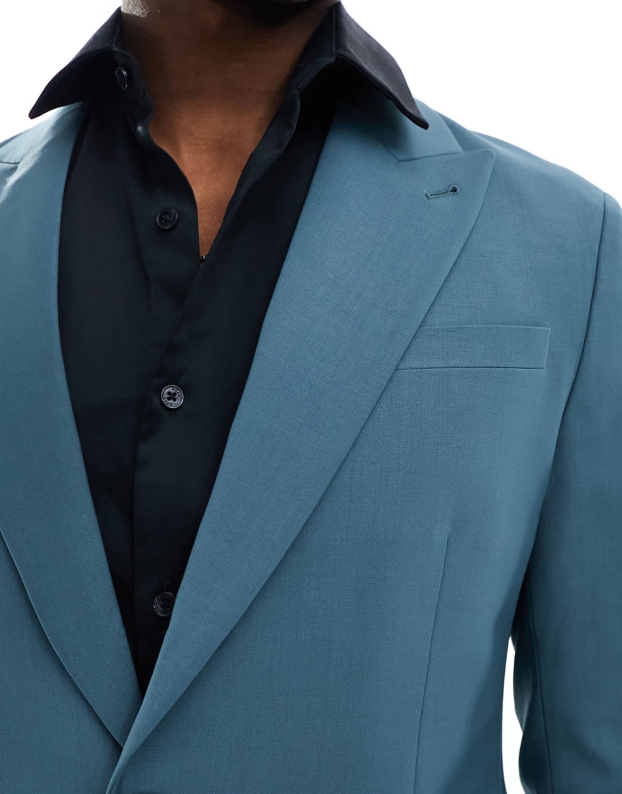 AllSaints Moad suit blazer in petrol blue - ASOS Sample Sale