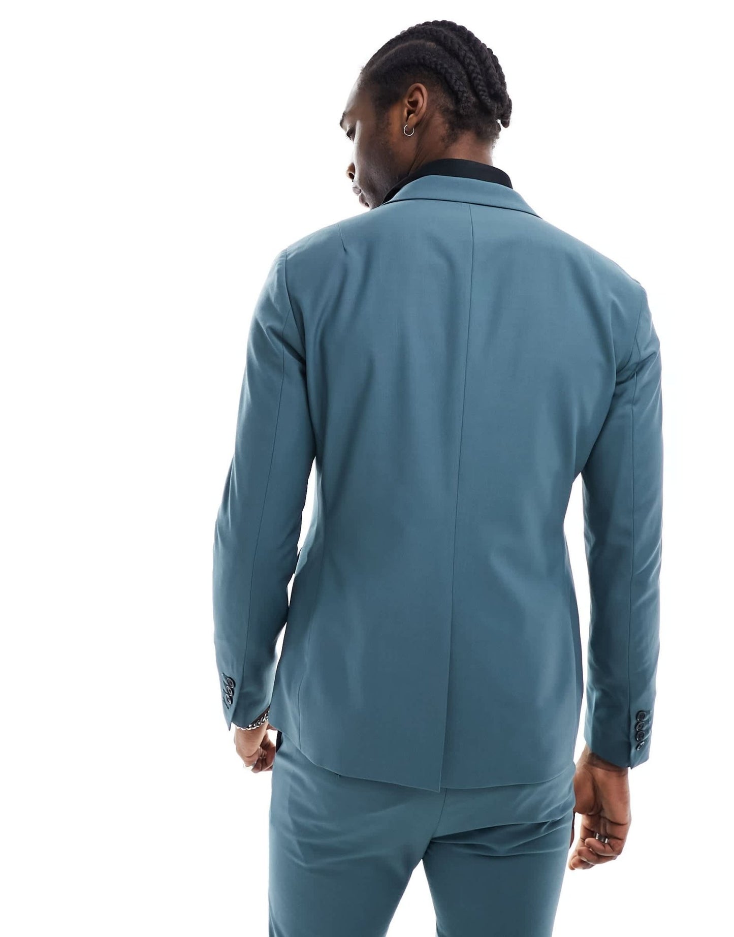 AllSaints Moad suit blazer in petrol blue - ASOS Sample Sale