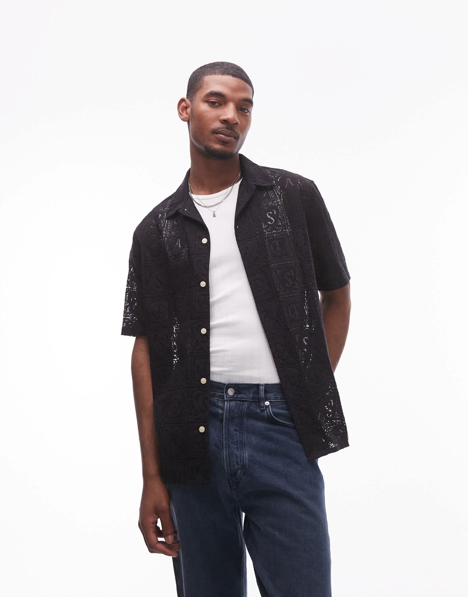 Allsaints netley shirt in black - ASOS Sample Sale