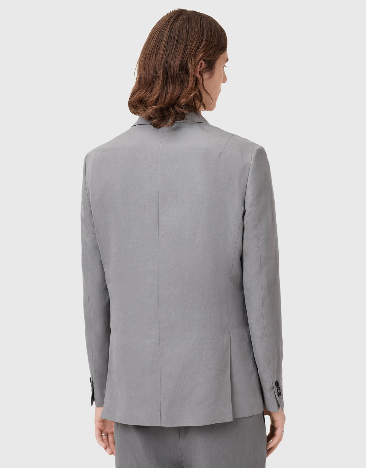 Allsaints Orpheus double breasted tailored blazer in light grey - GREY - ASOS Sample Sale