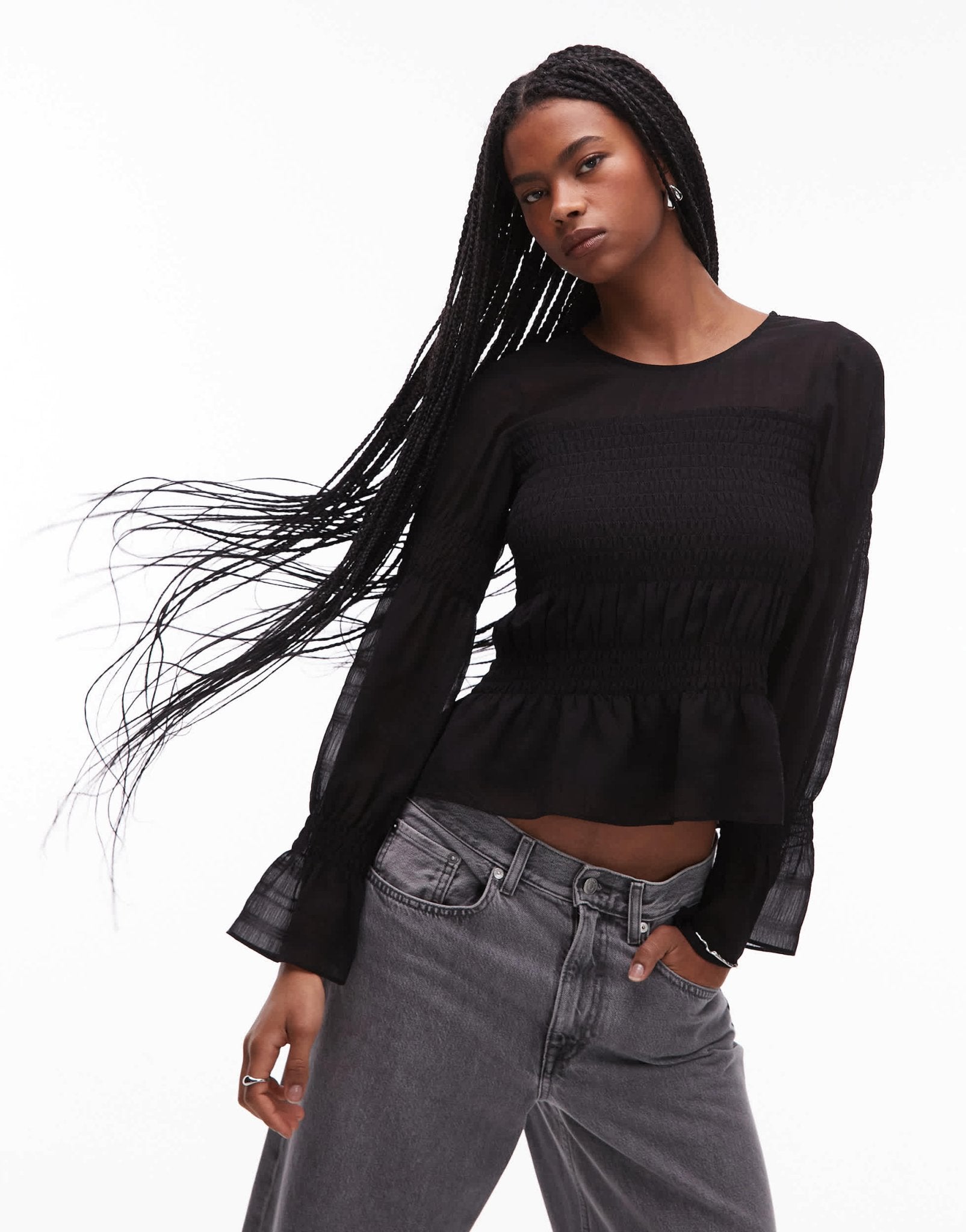 Allsaints pamela top in black - ASOS Sample Sale
