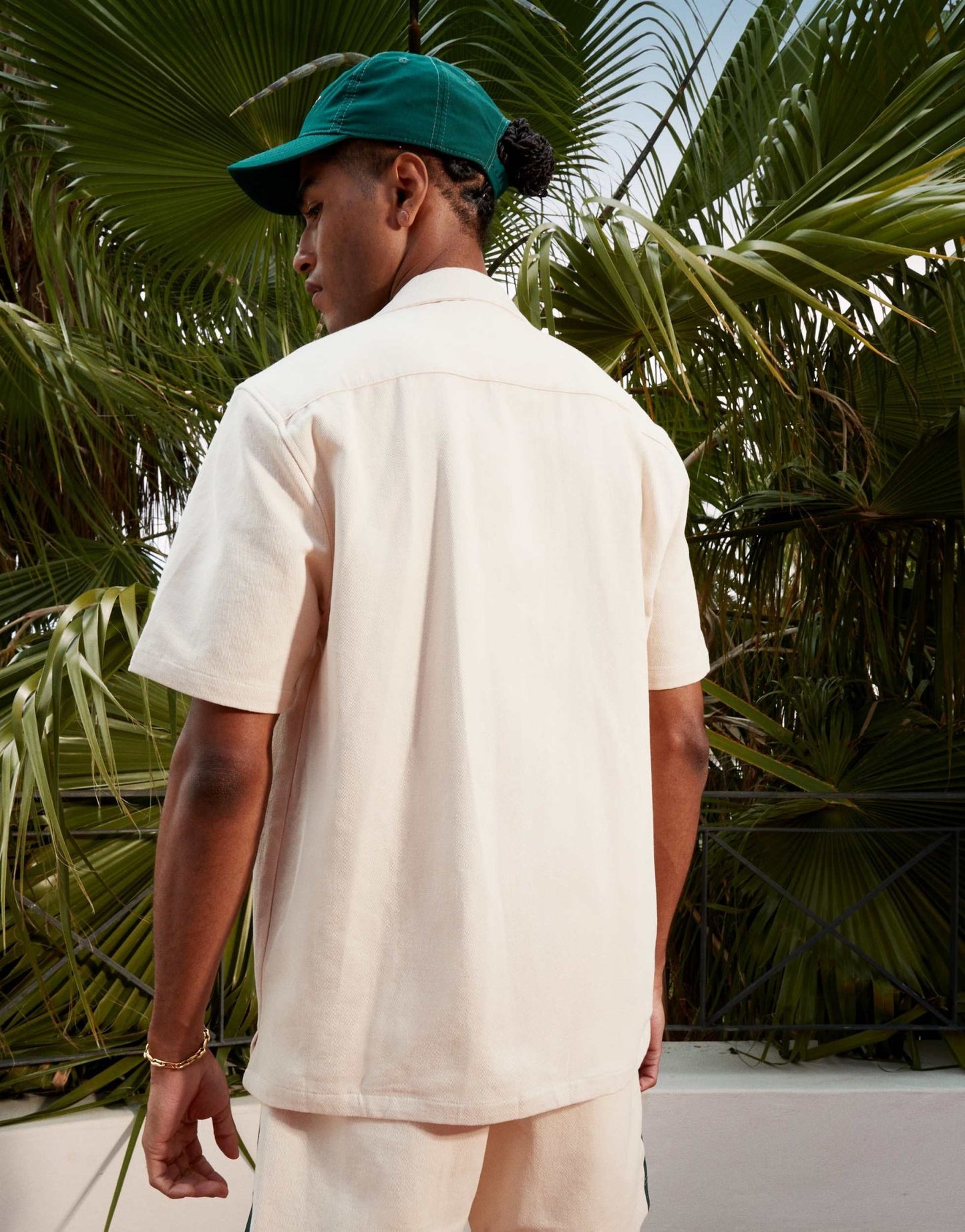 Alma De Ace stripe detail short sleeve shirt co - ord in beige - ASOS Sample Sale
