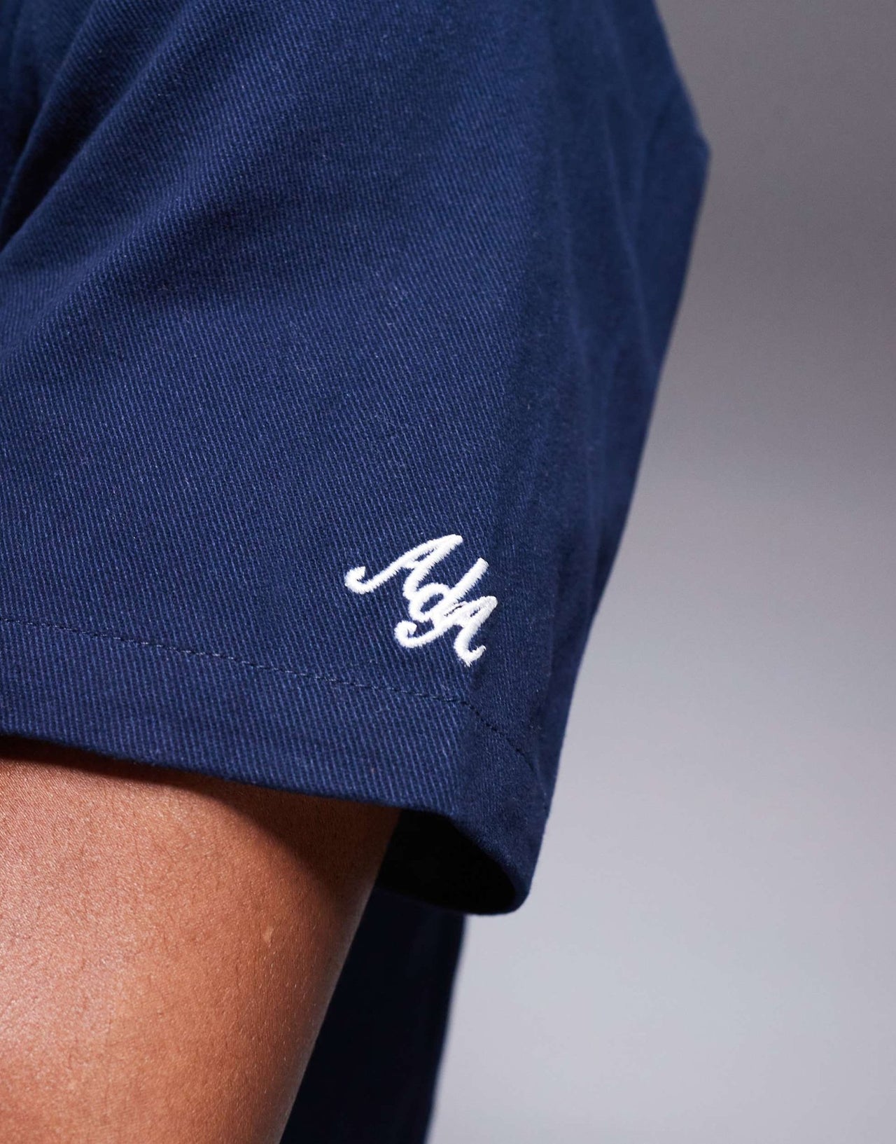 Alma De Ace stripe detail short sleeve shirt co - ord in navy - ASOS Sample Sale