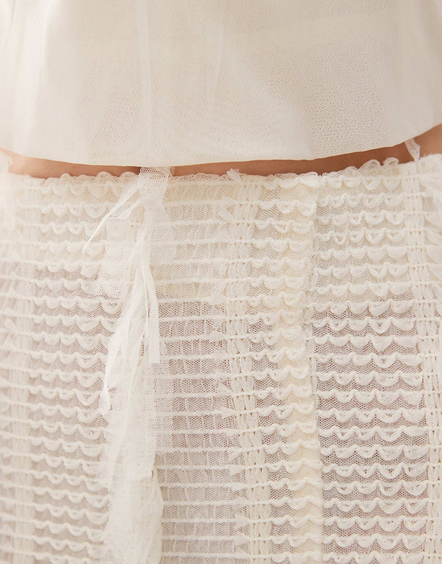 Amy Lynn Calla textured side split maxi skirt co-ord in ivory - ASOS Sample Sale