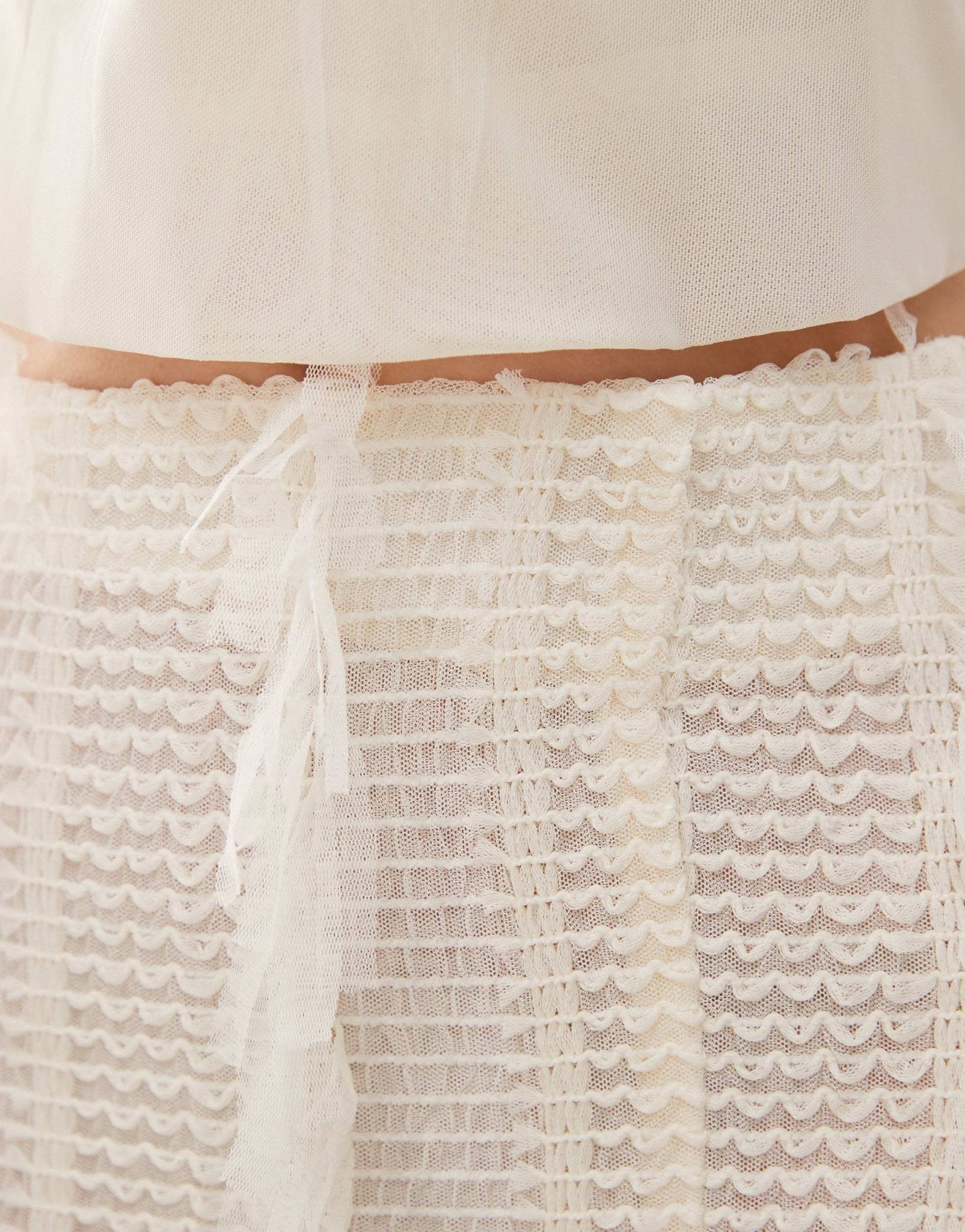 Amy Lynn Calla textured side split maxi skirt co-ord in ivory - ASOS Sample Sale