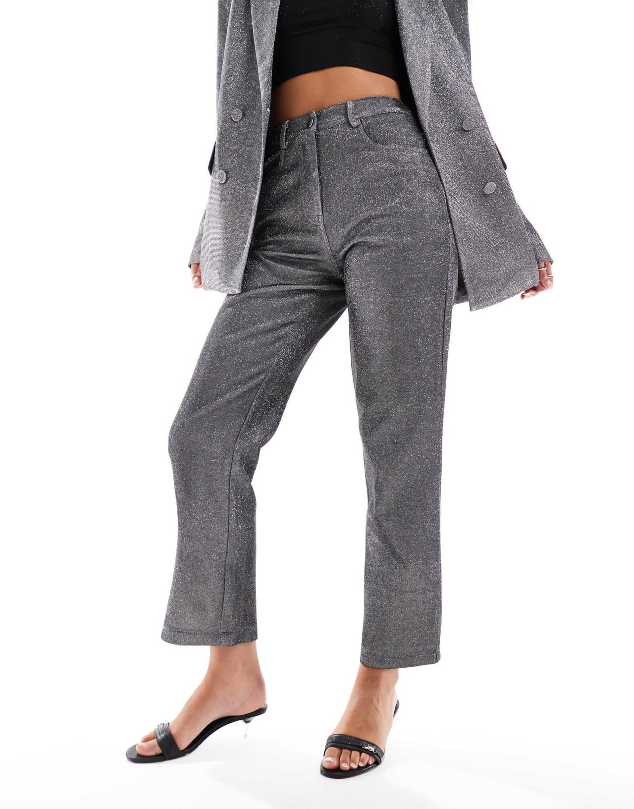 Amy Lynn metallic Lupe trouser in silver co - ord - ASOS Sample Sale