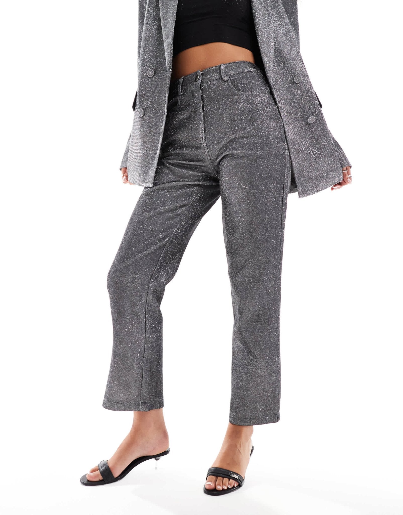 Amy Lynn metallic Lupe trouser in silver co - ord - ASOS Sample Sale
