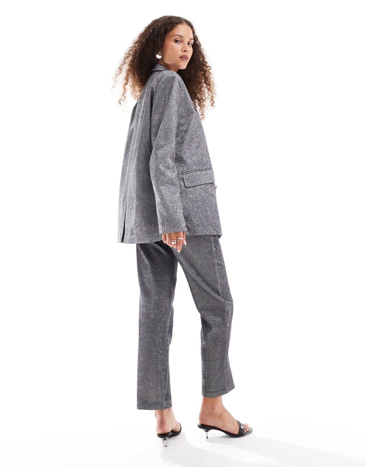 Amy Lynn metallic Lupe trouser in silver co - ord - ASOS Sample Sale