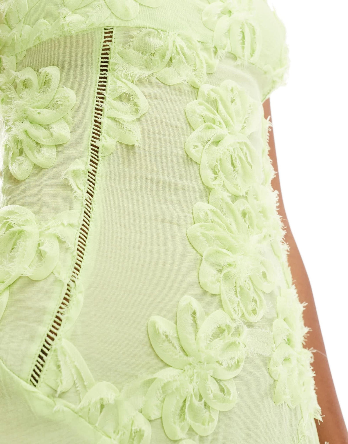 Amy Lynn Sofia sweetheart strappy floral crochet maxi dress in light green - ASOS Sample Sale
