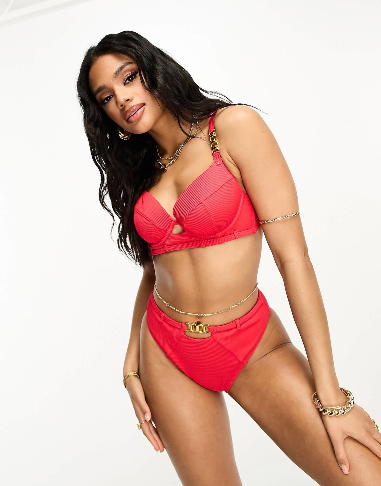 Ann Summers riviera high waist bikini bottom in red - ASOS Sample Sale