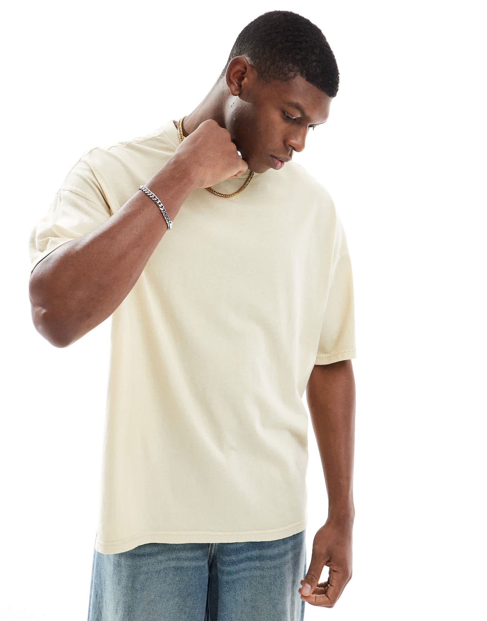 Another Influence acid wash oversized t-shirt in tan - ASOS Sample Sale