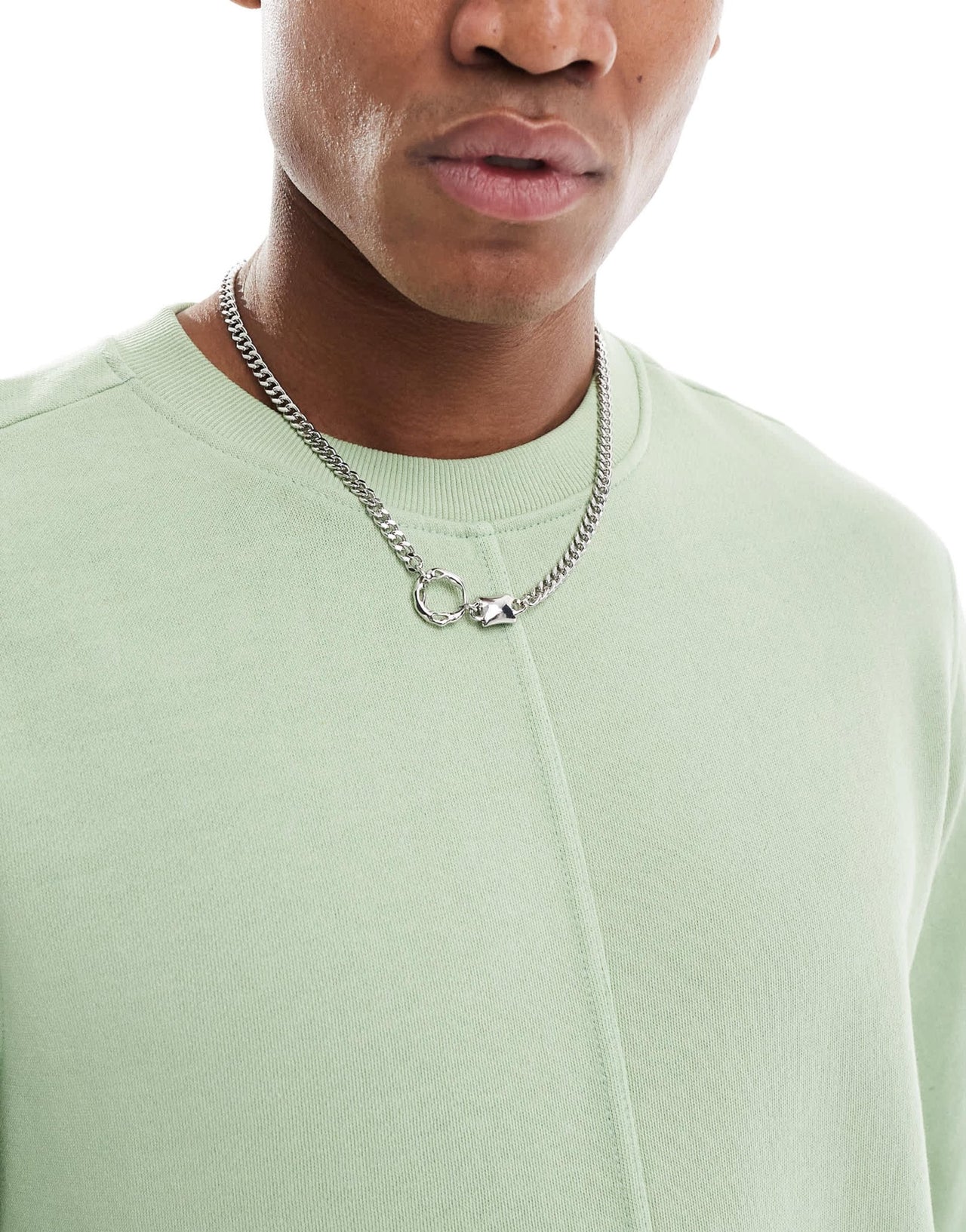 Another Influence acid wash seam detail sweatshirt in green - ASOS Sample Sale