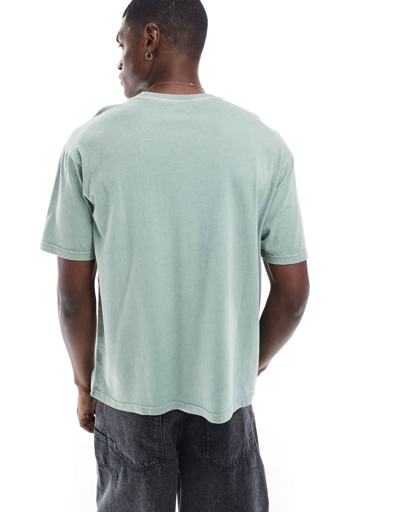 Another Influence acid wash seam detail t-shirt in green - ASOS Sample Sale