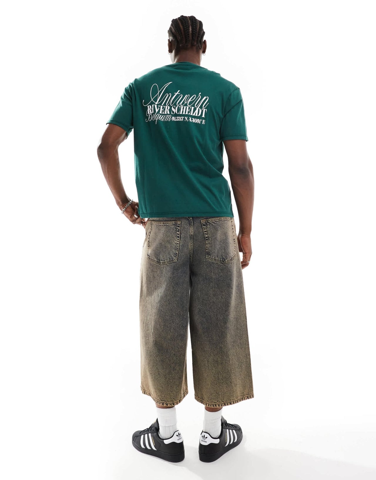 Another Influence antwerp slogan oversized boxy t-shirt in forest green - ASOS Sample Sale