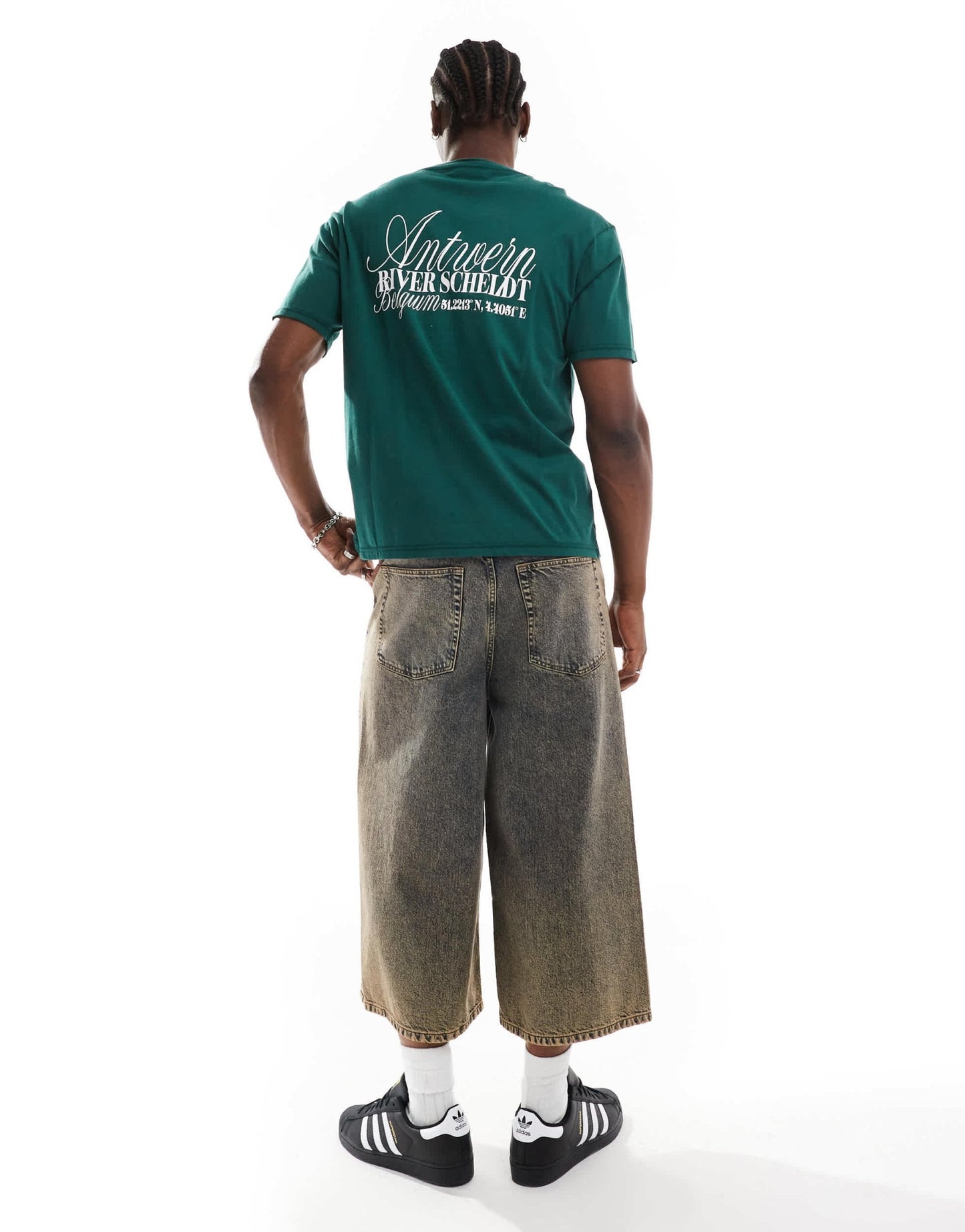 Another Influence antwerp slogan oversized boxy t-shirt in forest green - ASOS Sample Sale