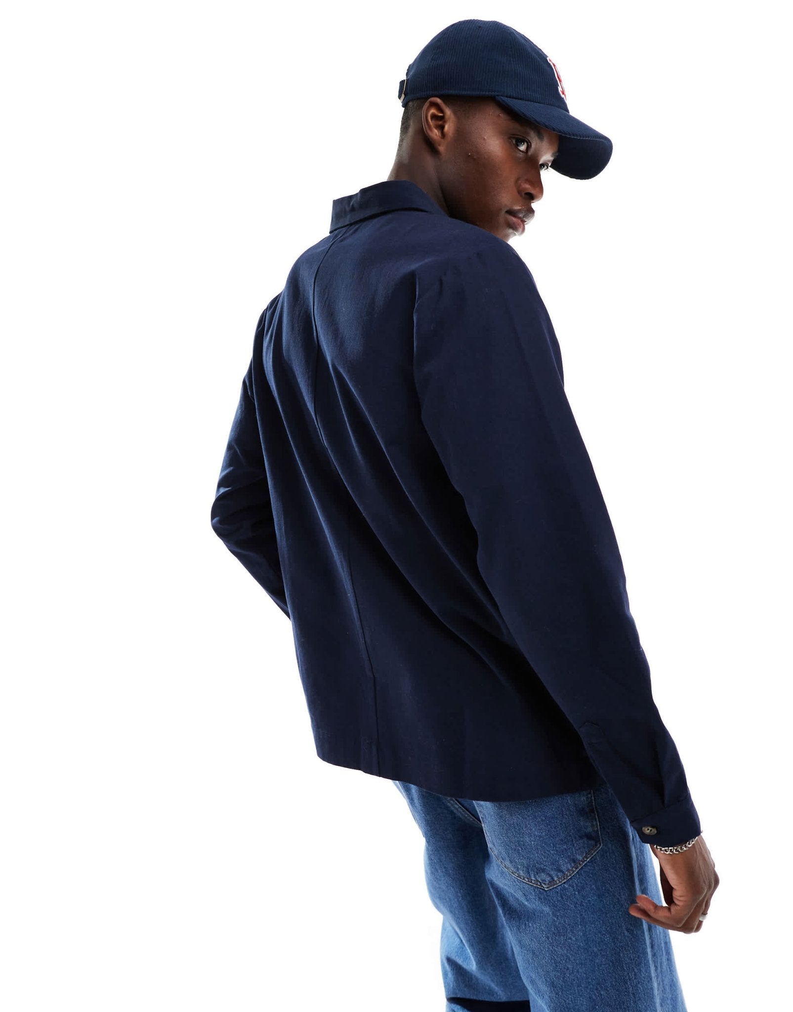 Another Influence cargo overshirt in navy - ASOS Sample Sale