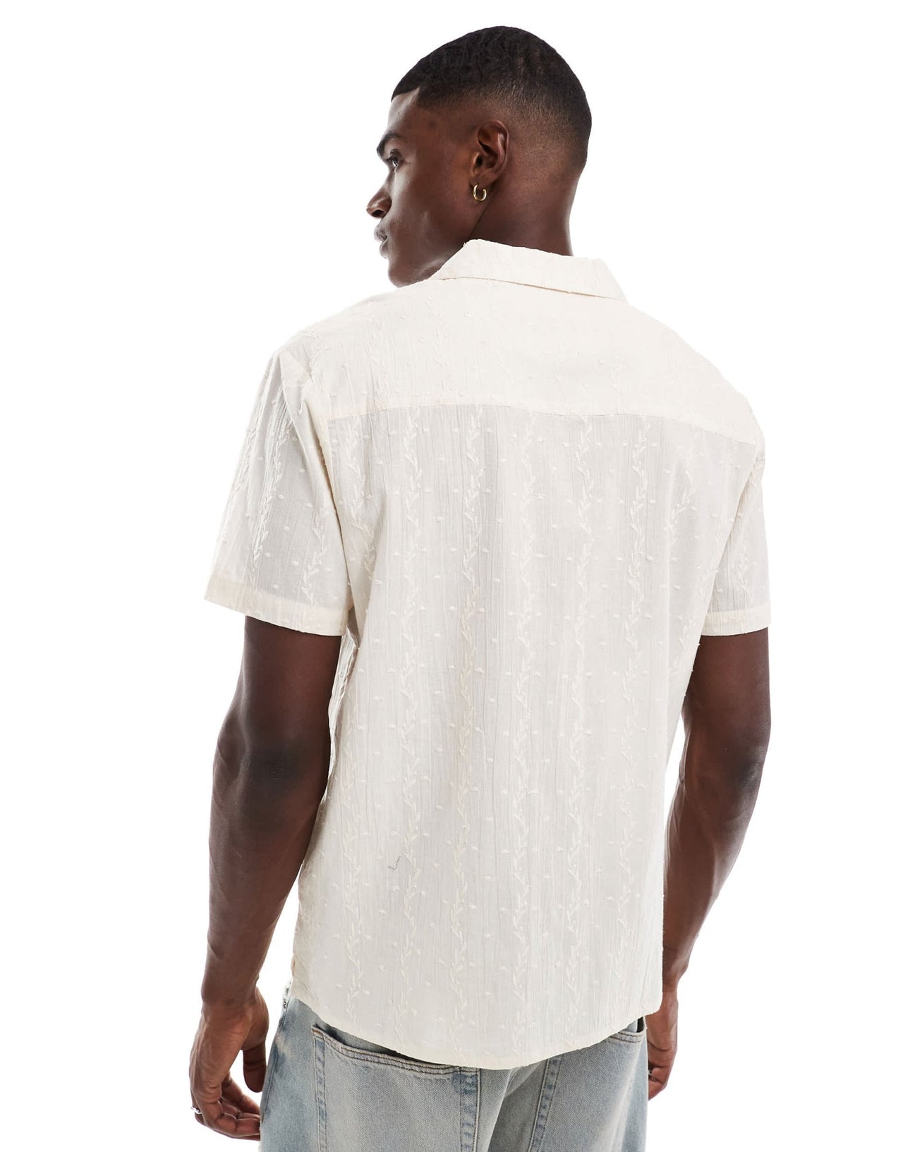Another Influence embroidered stripe revere collar shirt in sand - ASOS Sample Sale
