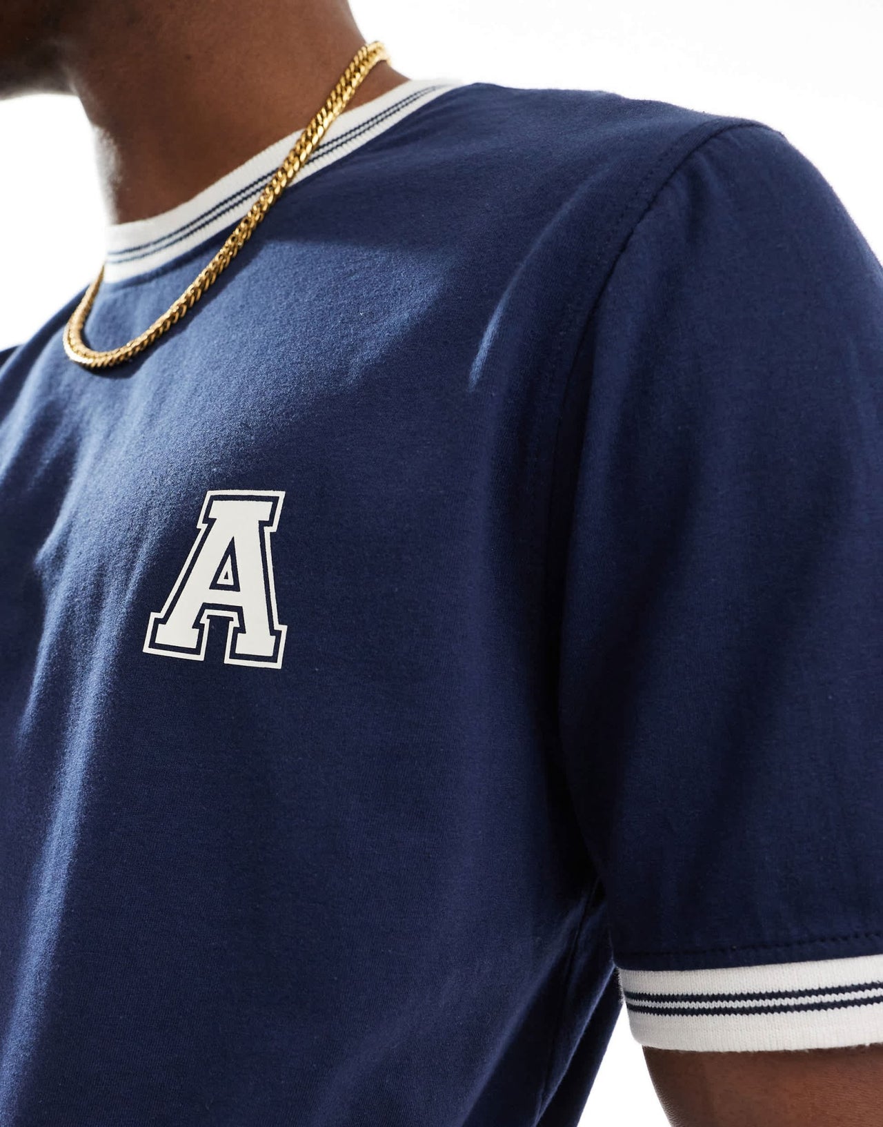 Another Influence graphic ringer t-shirt in navy - ASOS Sample Sale