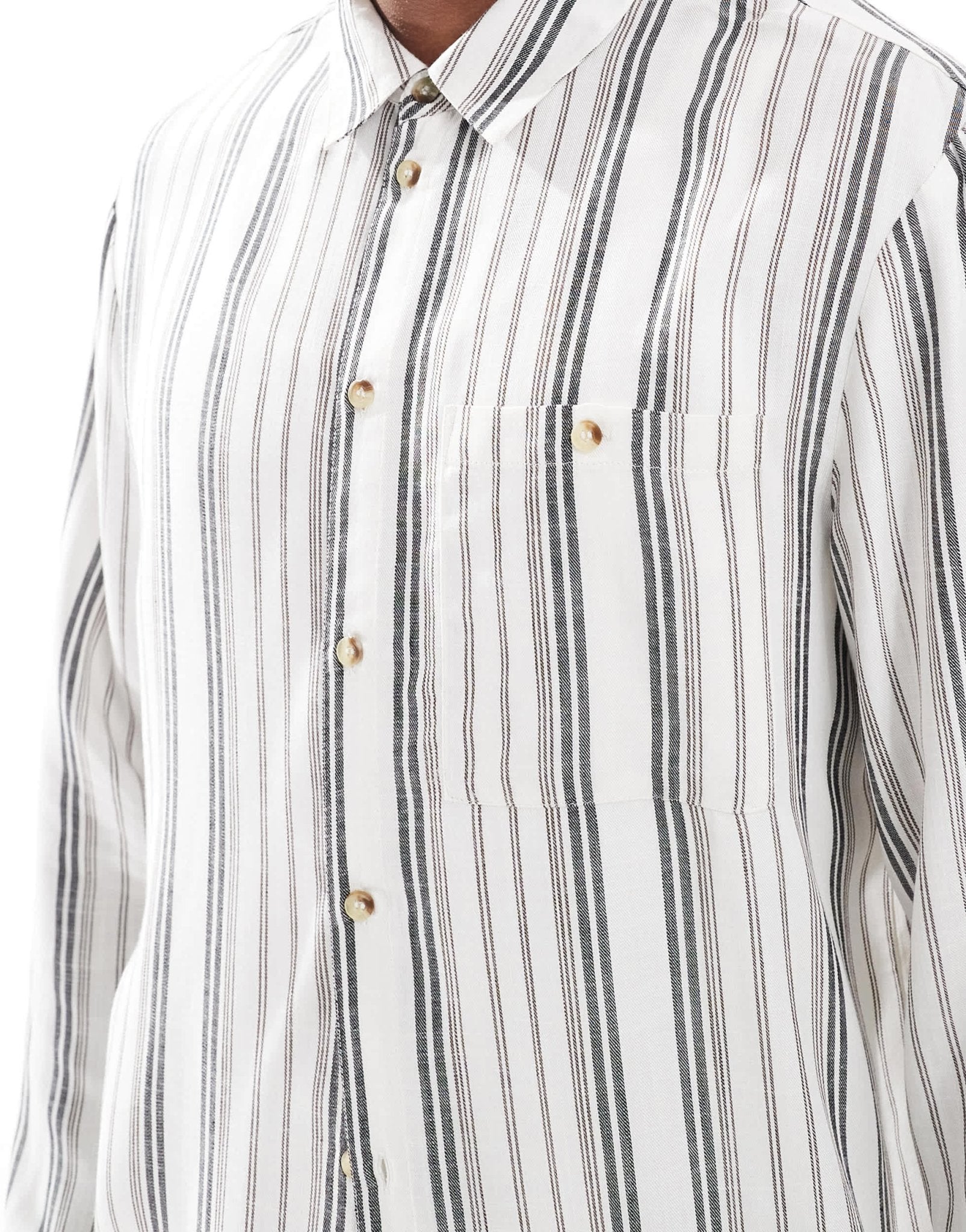Another Influence long sleeve striped shirt co - ord in charcoal and white - ASOS Sample Sale