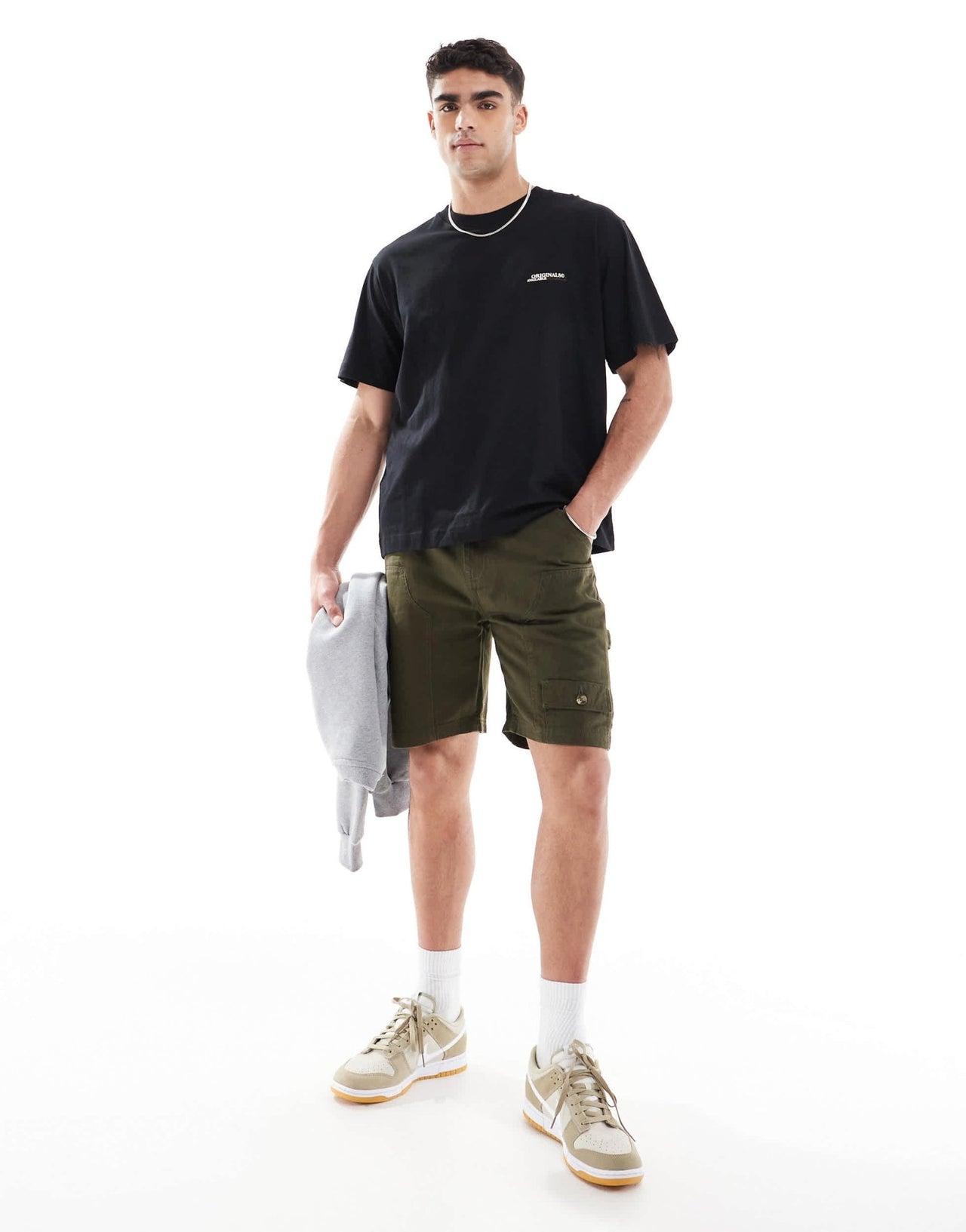Another Influence relaxed fit carpentar shorts in khaki - ASOS Sample Sale