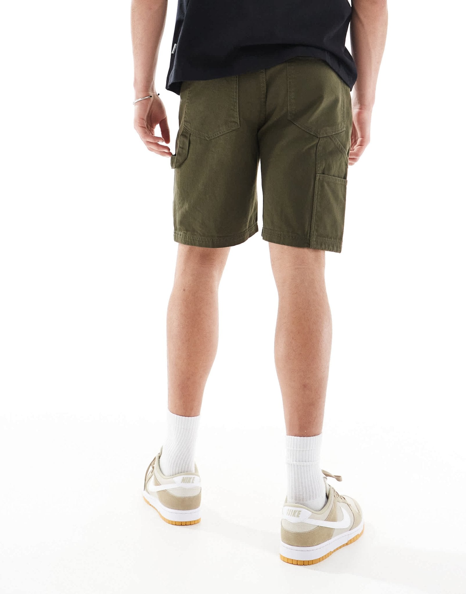 Another Influence relaxed fit carpentar shorts in khaki - ASOS Sample Sale