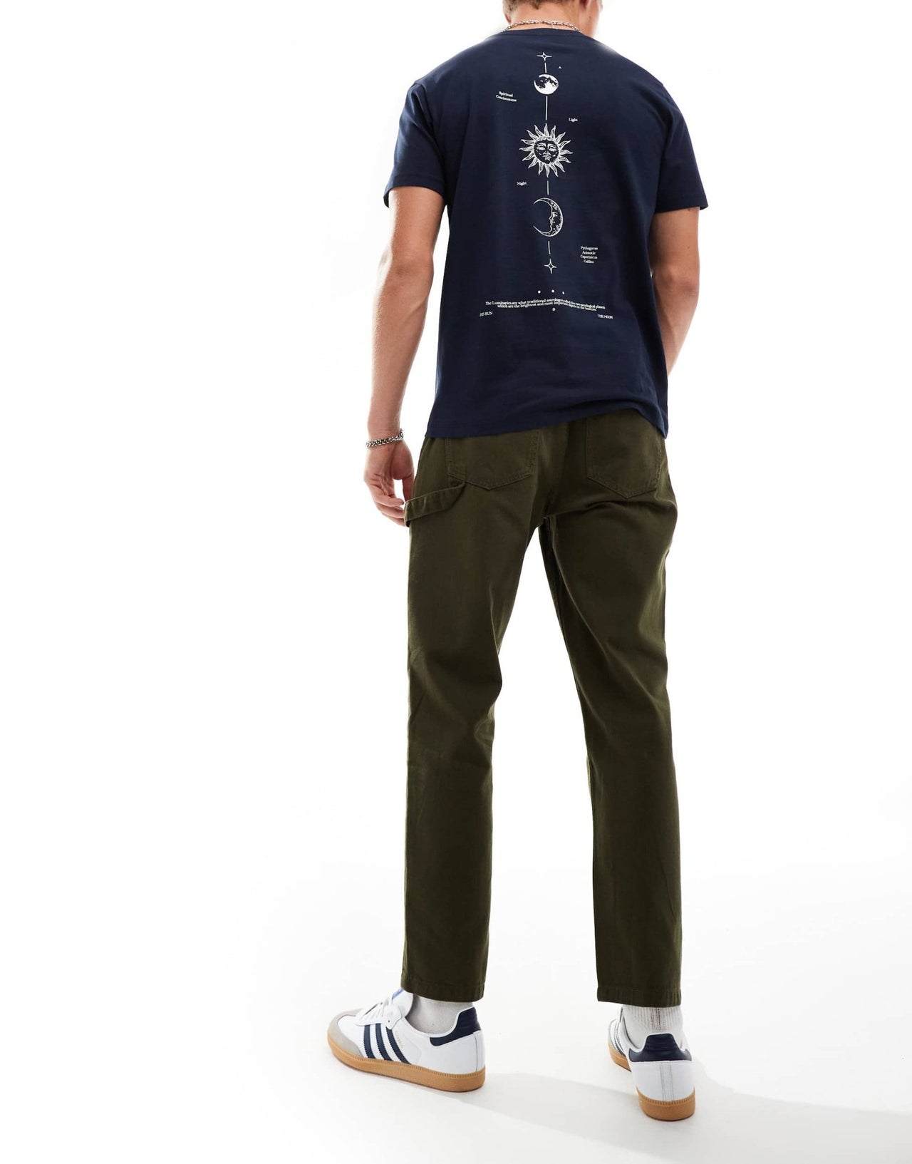 Another Influence relaxed straight leg carpenter trousers in dark green - ASOS Sample Sale