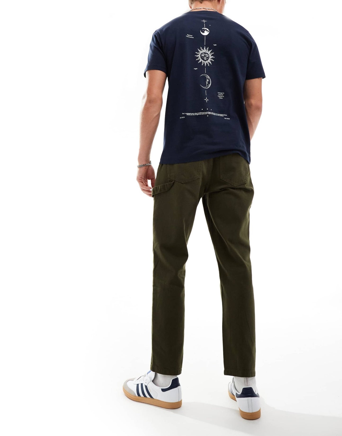 Another Influence relaxed straight leg carpenter trousers in dark green - ASOS Sample Sale