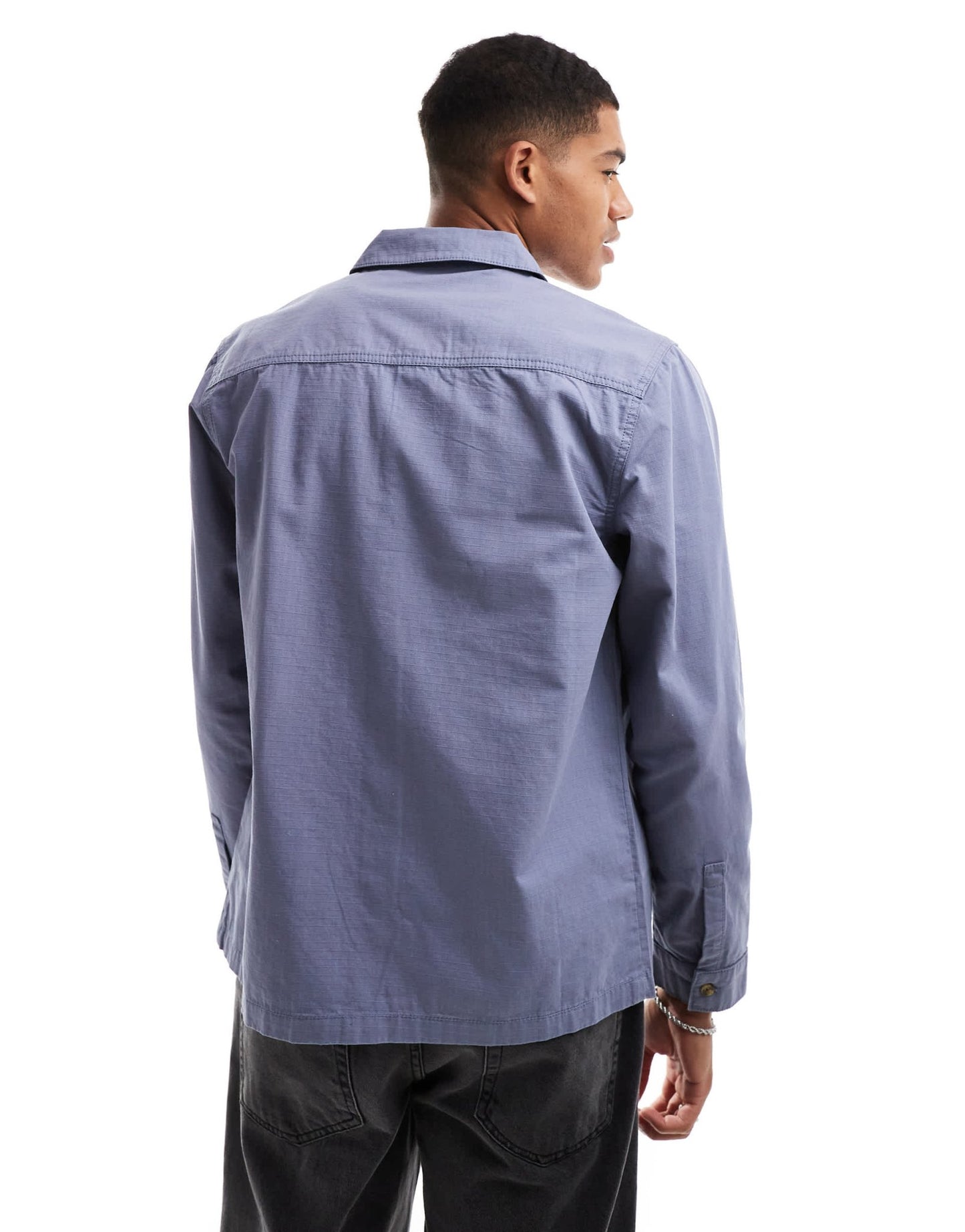 Another Influence ripstop utility overshirt in denim blue - ASOS Sample Sale